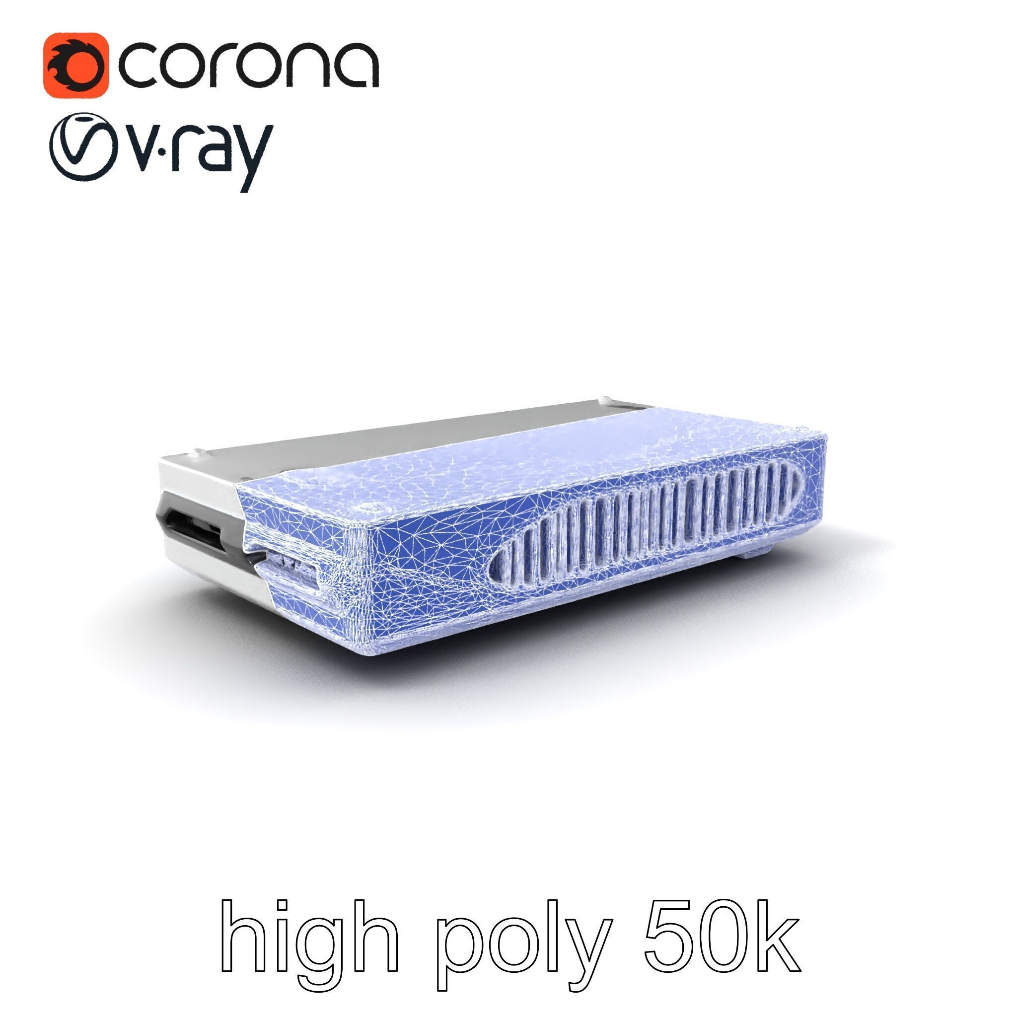 Sleek SSD Drive Anodized Aluminum Model Pack Low-poly 3D model_10