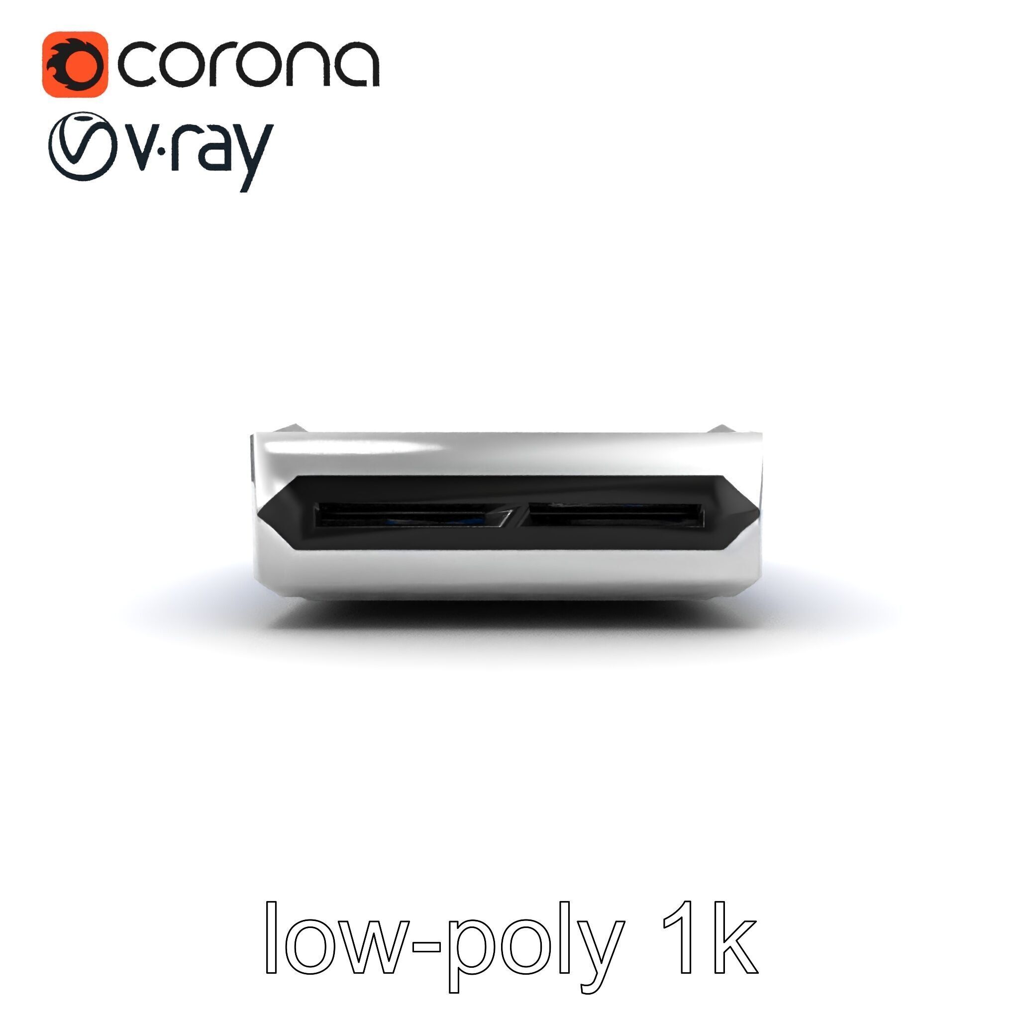 Sleek SSD Drive Anodized Aluminum Model Pack Low-poly 3D model_27