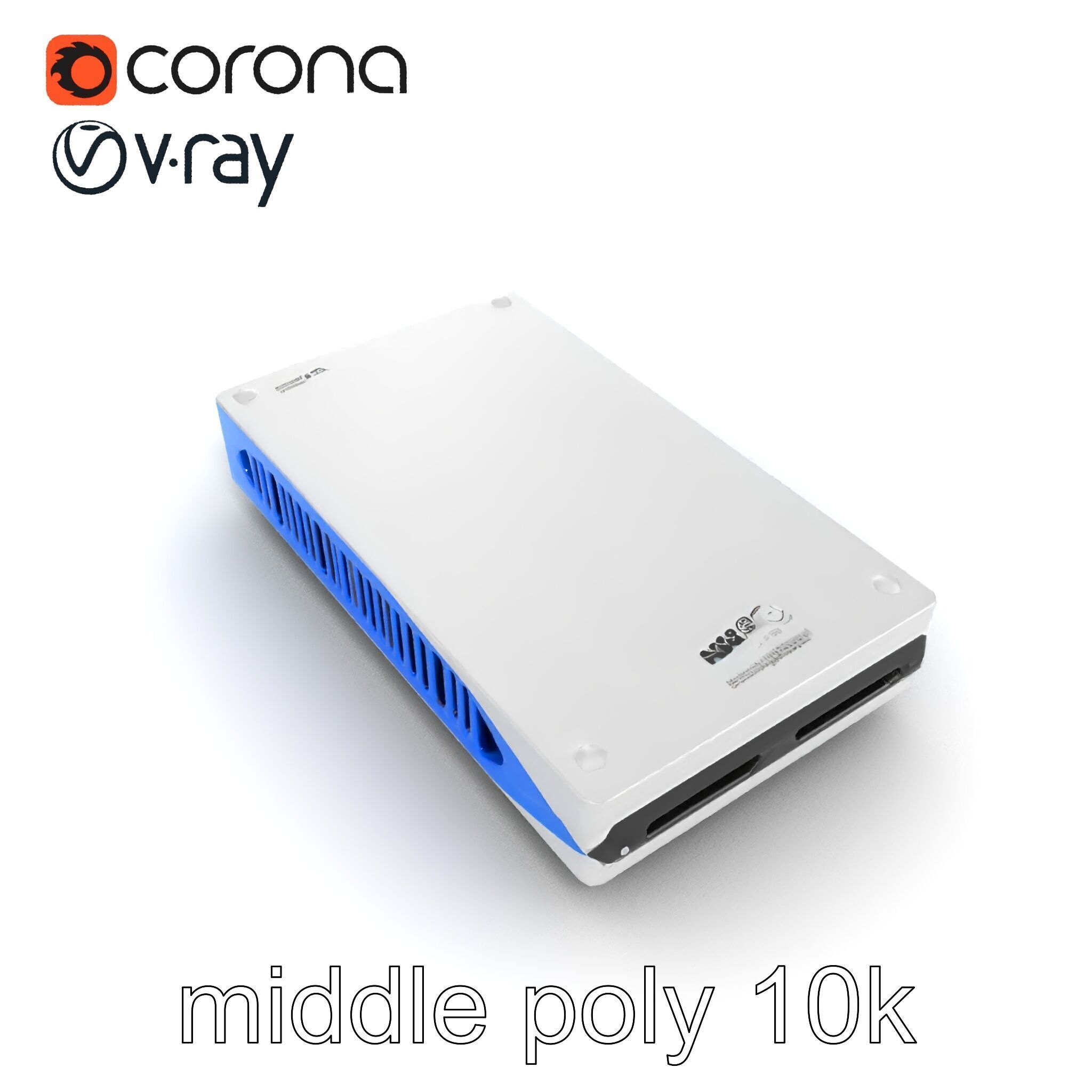 Sleek SSD Drive Anodized Aluminum Model Pack Low-poly 3D model_25