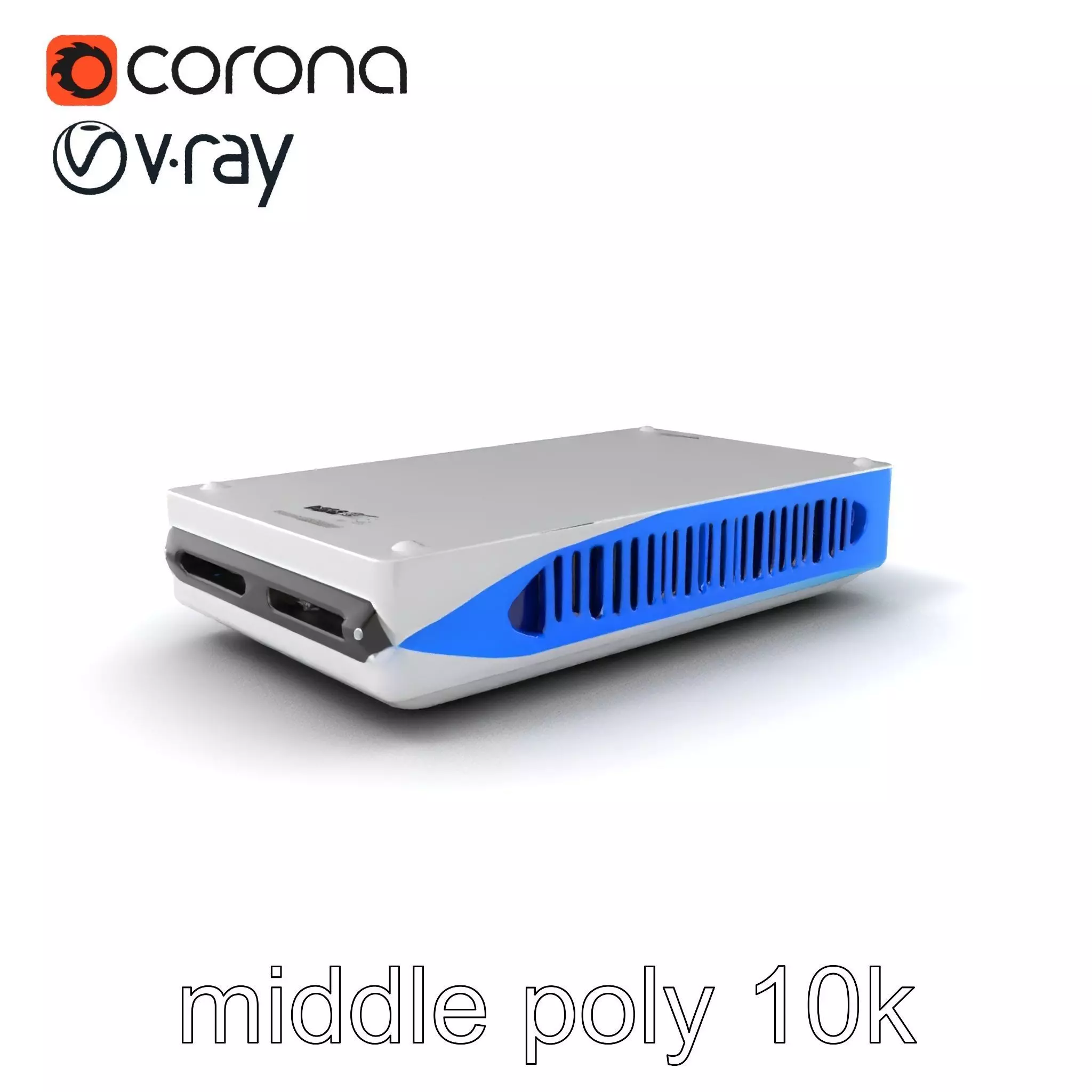 Sleek SSD Drive Anodized Aluminum Model Pack Low-poly 3D model_0