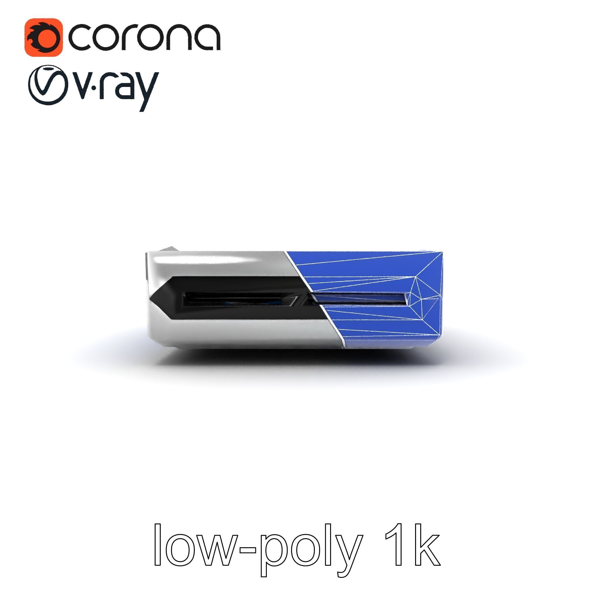 Sleek SSD Drive Anodized Aluminum Model Pack Low-poly 3D model_19