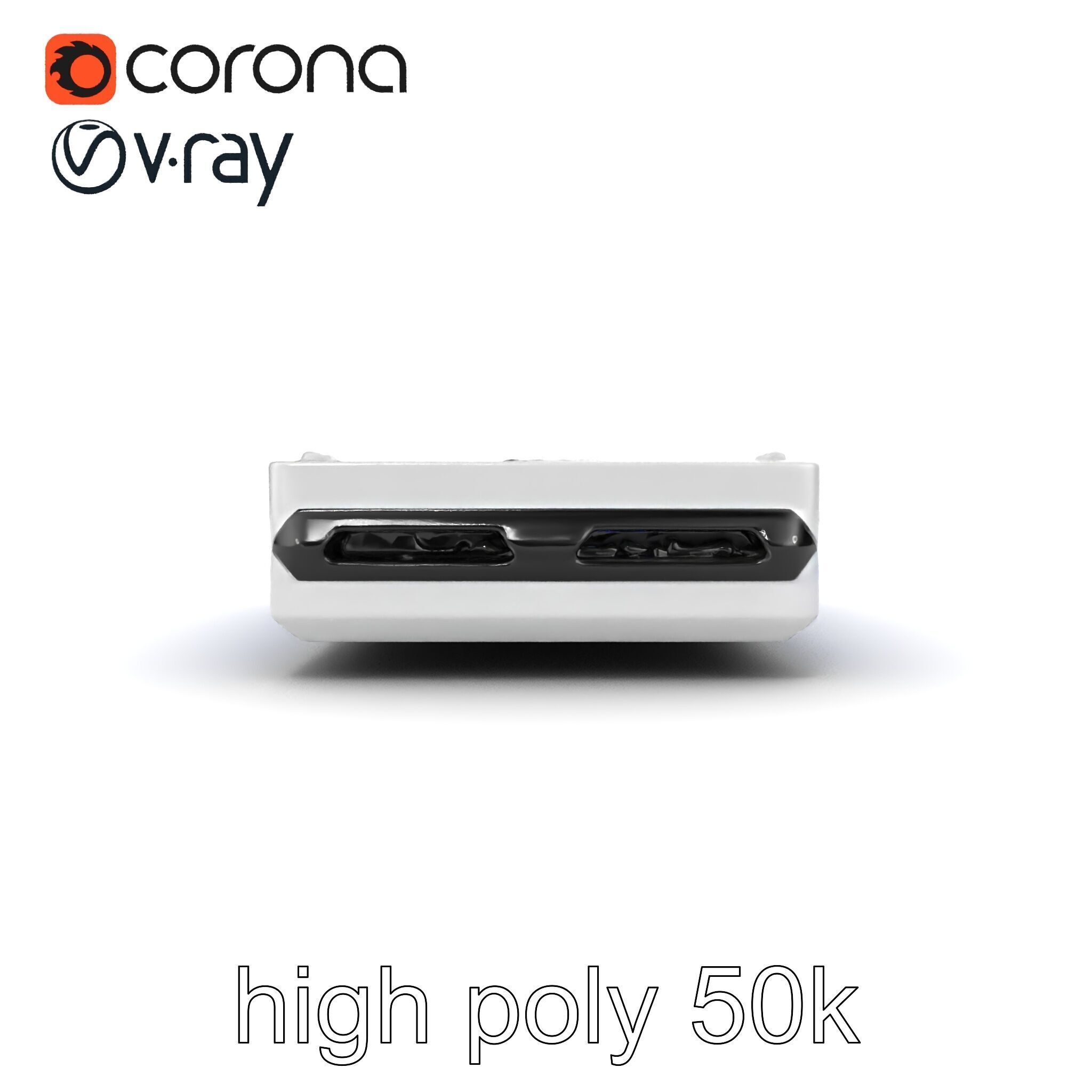 Sleek SSD Drive Anodized Aluminum Model Pack Low-poly 3D model_20