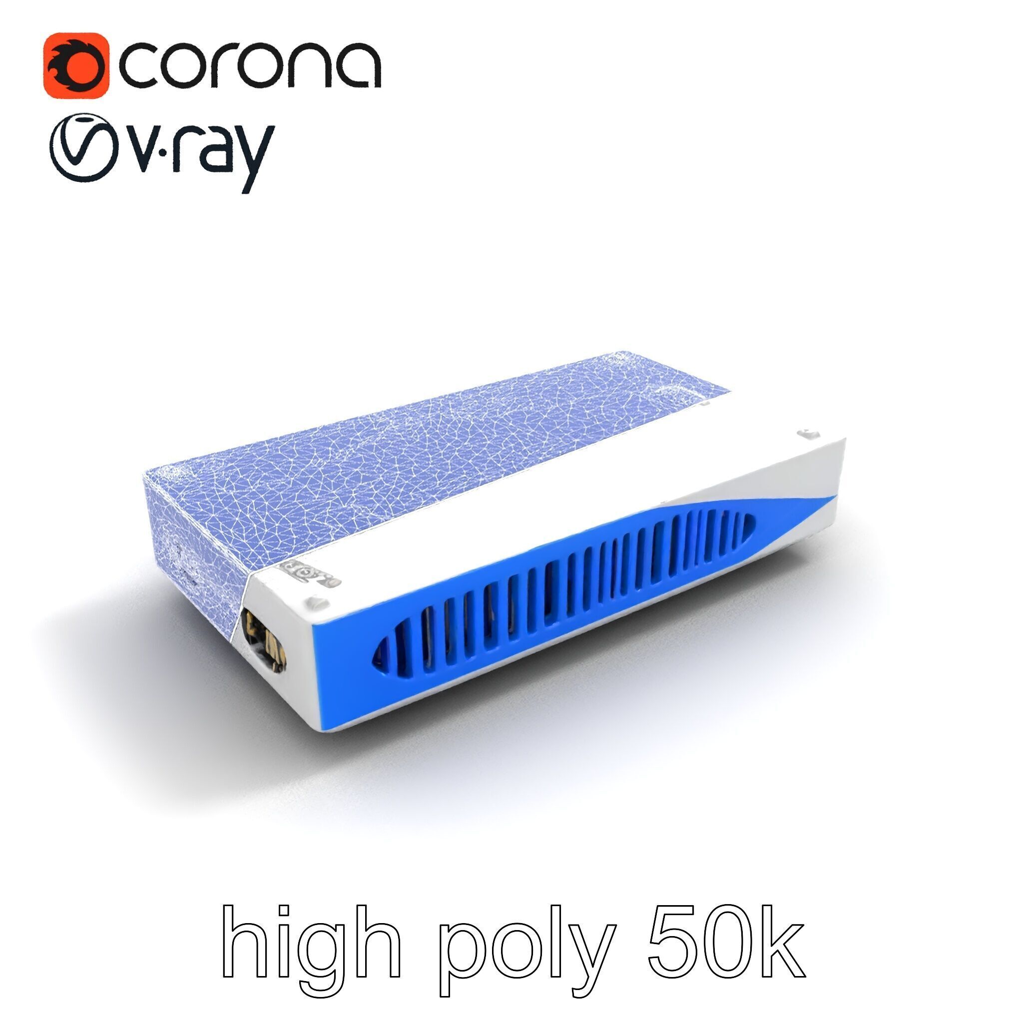 Sleek SSD Drive Anodized Aluminum Model Pack Low-poly 3D model_21