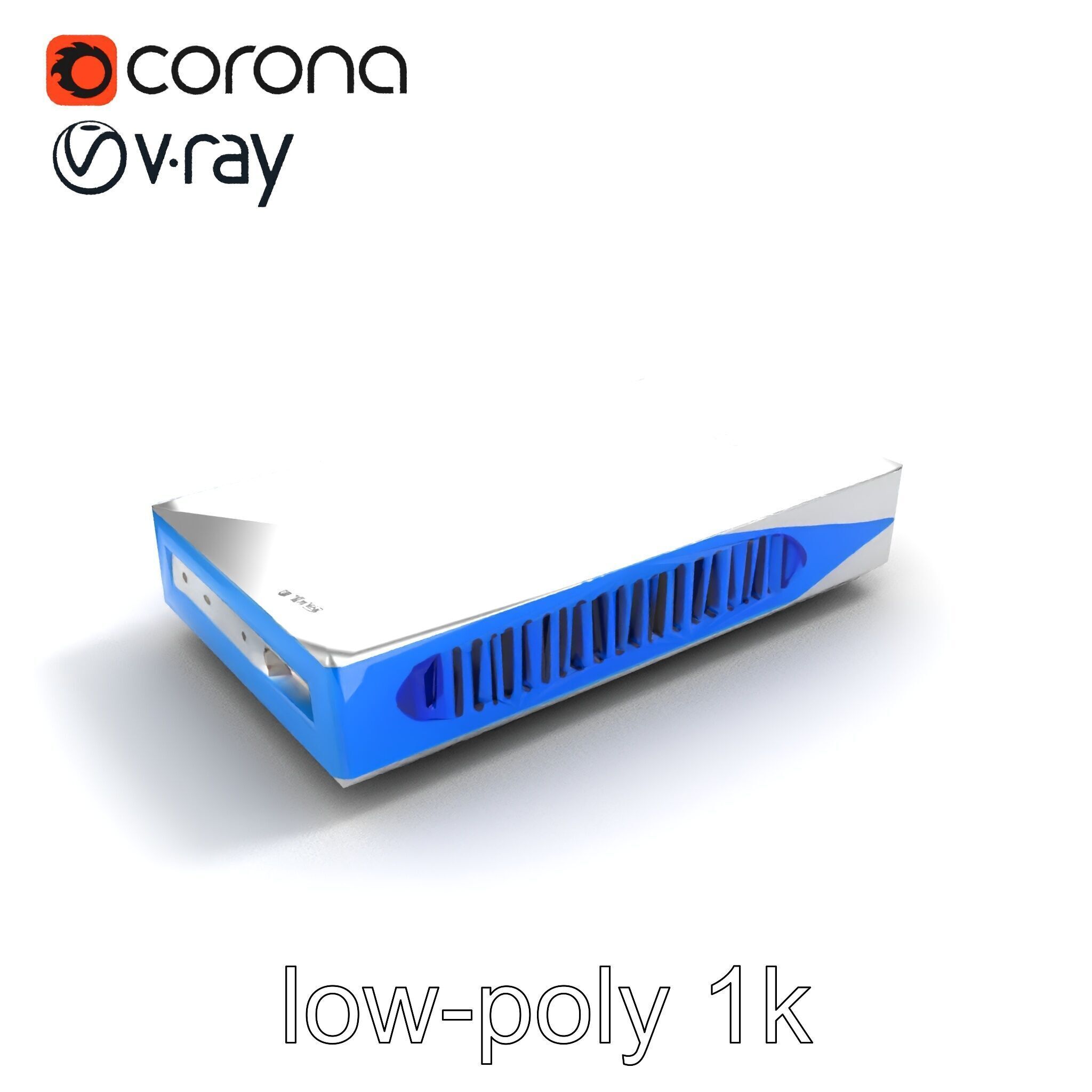 Sleek SSD Drive Anodized Aluminum Model Pack Low-poly 3D model_9