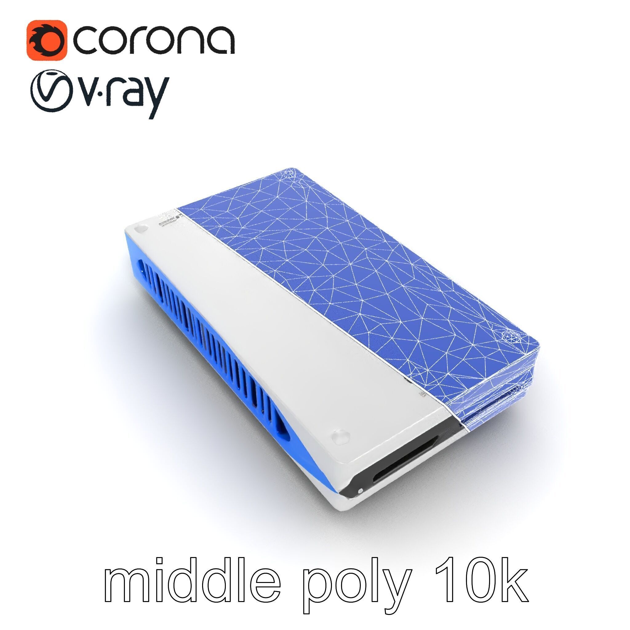 Sleek SSD Drive Anodized Aluminum Model Pack Low-poly 3D model_24