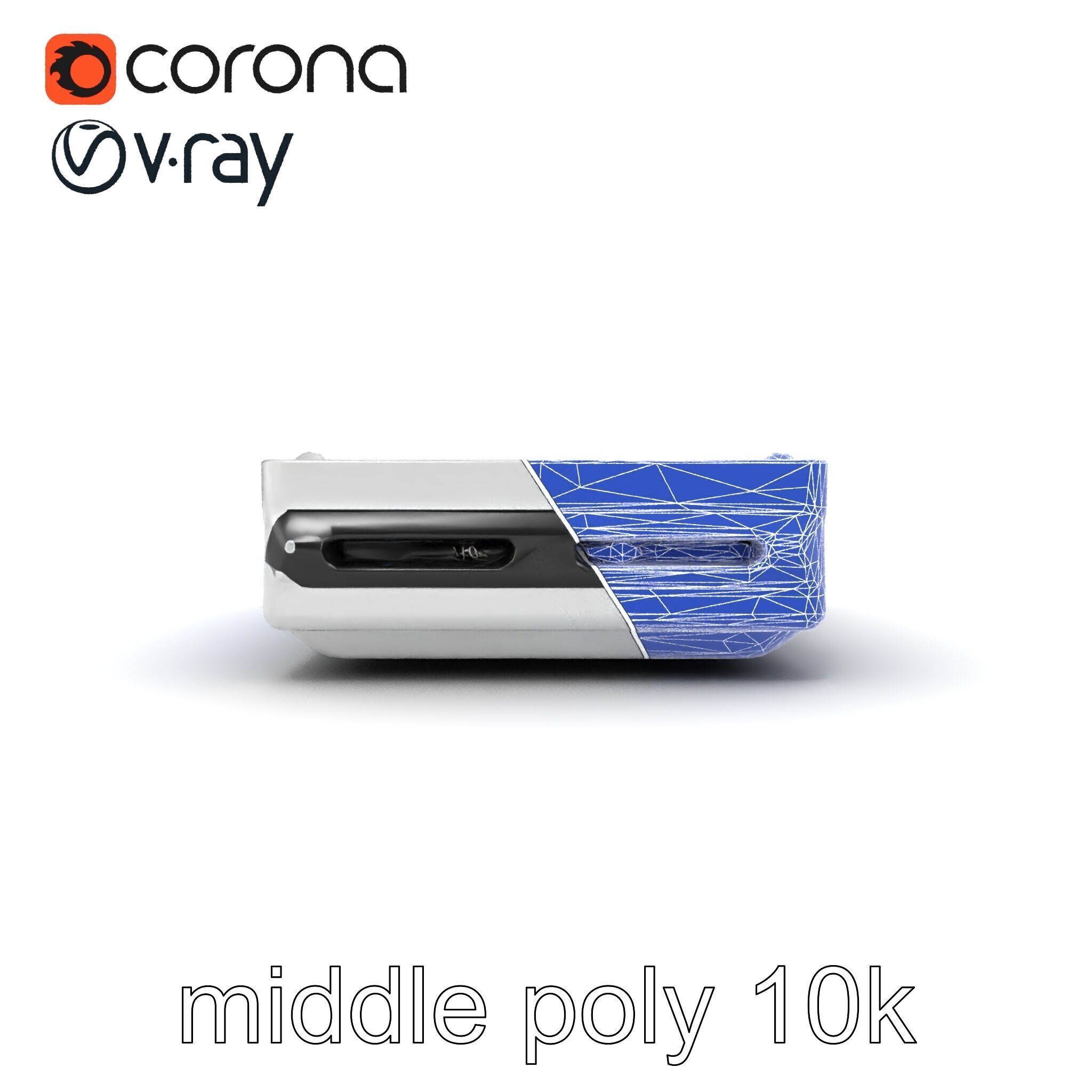 Sleek SSD Drive Anodized Aluminum Model Pack Low-poly 3D model_17