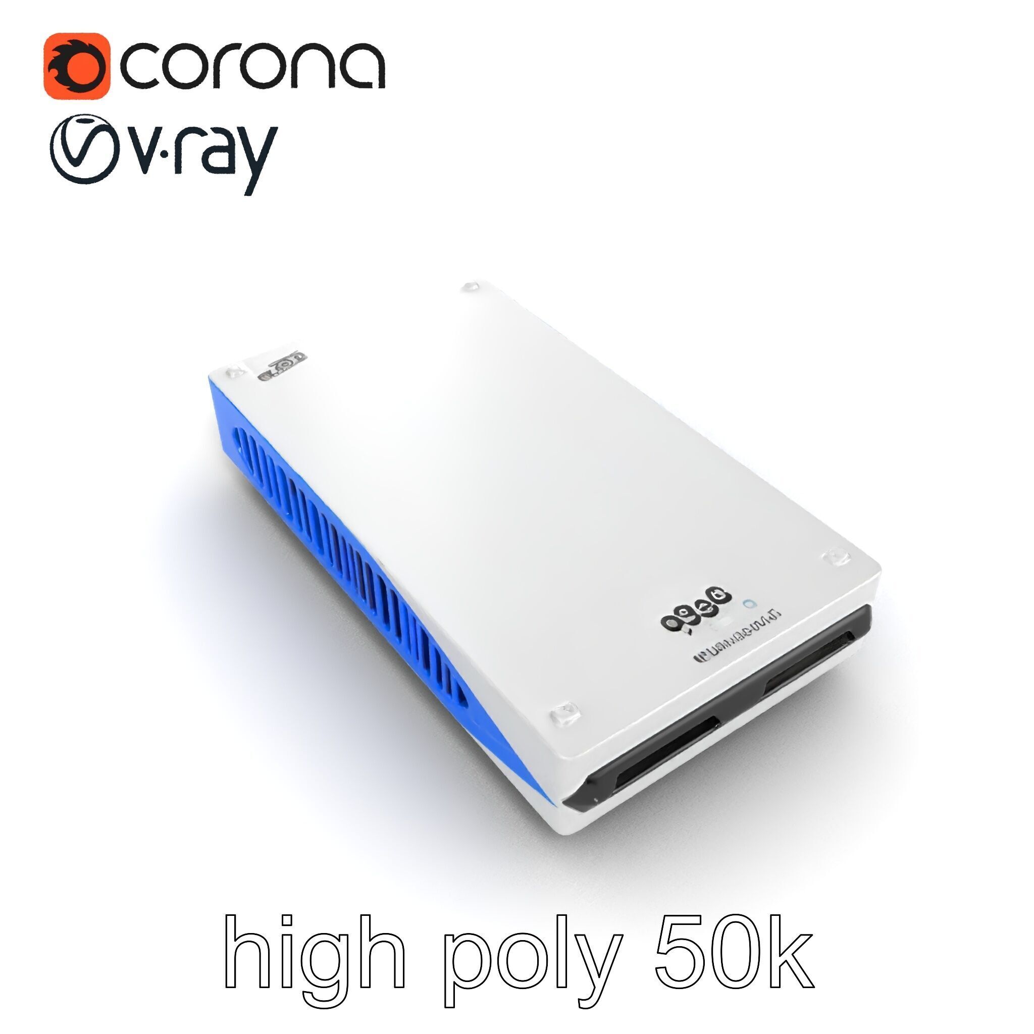 Sleek SSD Drive Anodized Aluminum Model Pack Low-poly 3D model_15