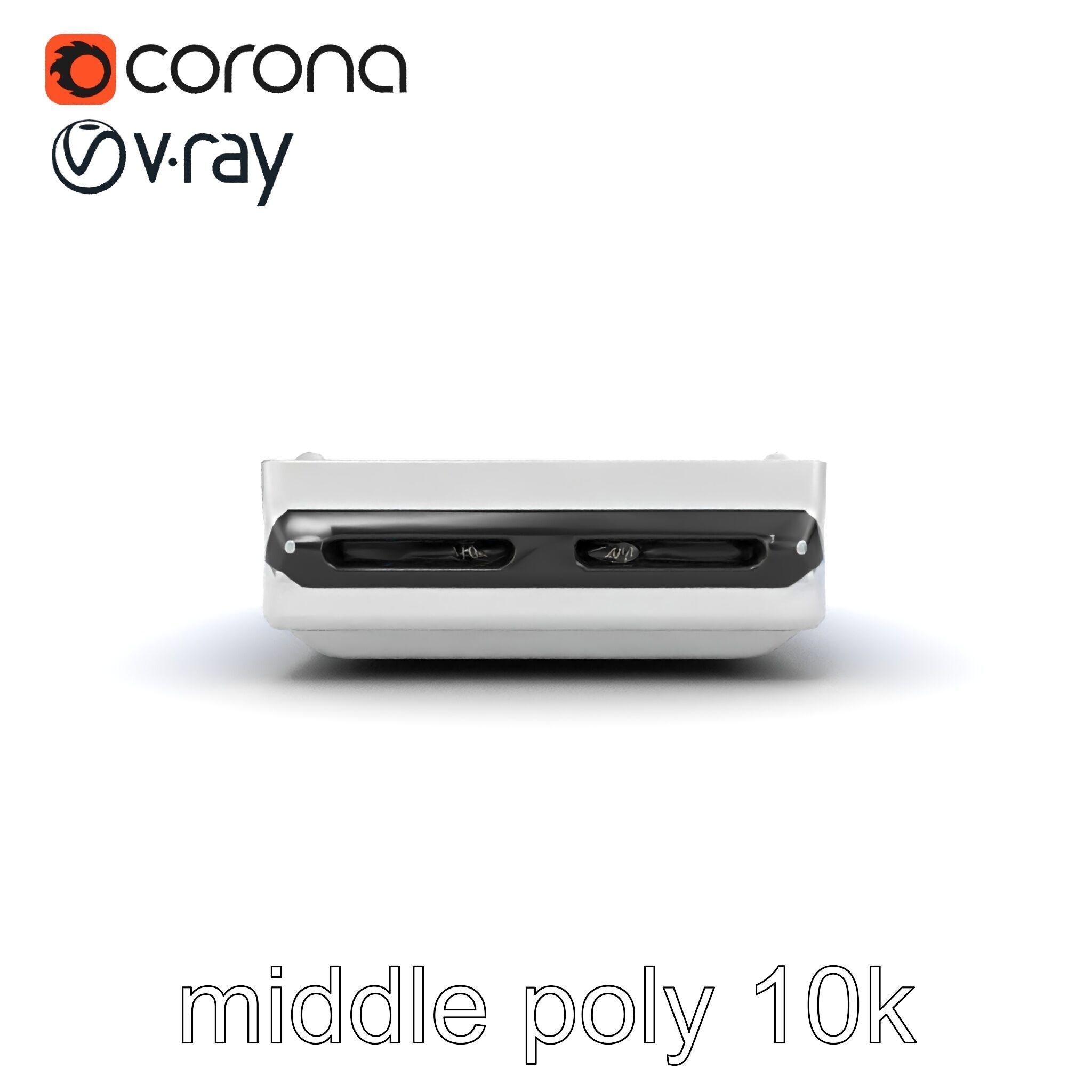 Sleek SSD Drive Anodized Aluminum Model Pack Low-poly 3D model_13