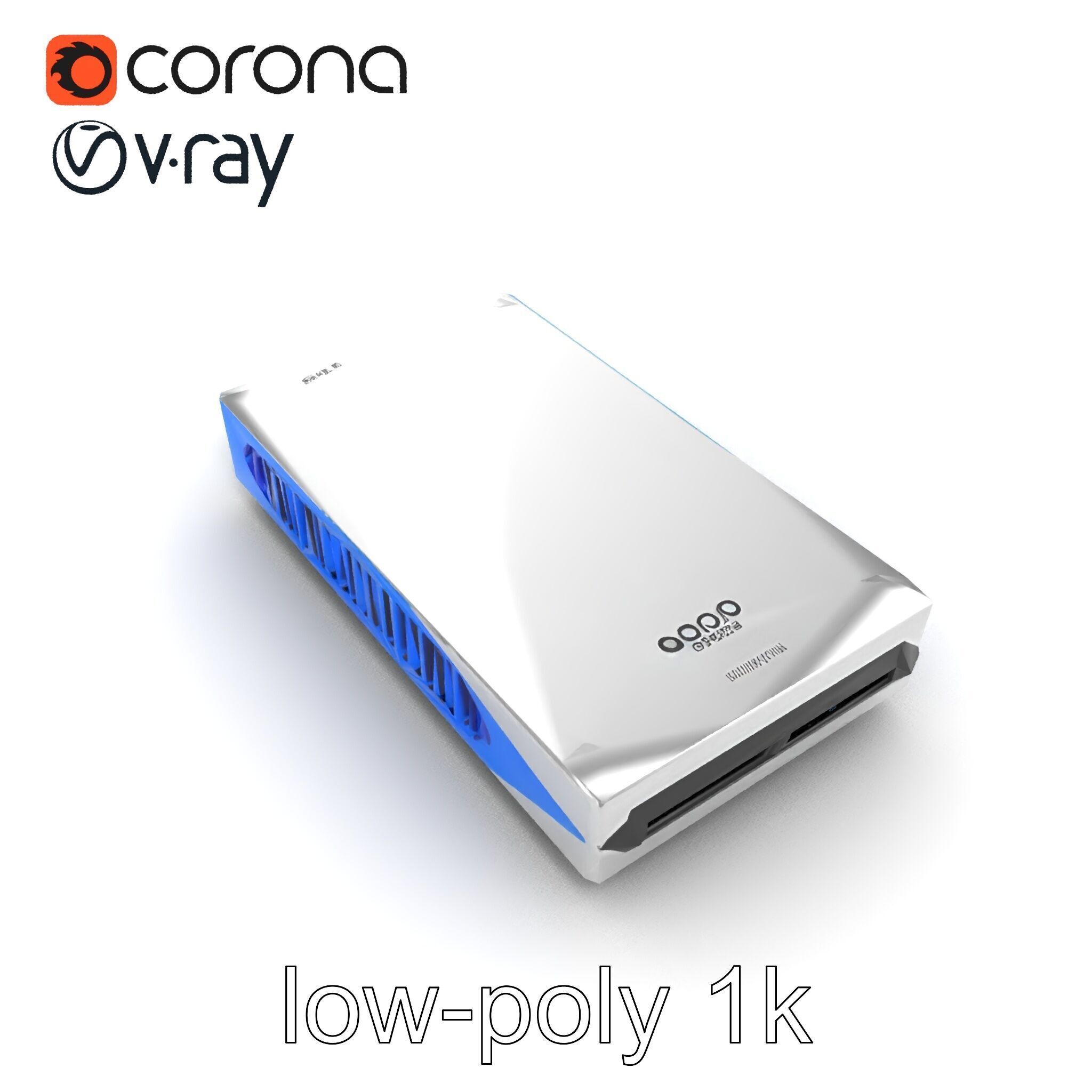 Sleek SSD Drive Anodized Aluminum Model Pack Low-poly 3D model_18