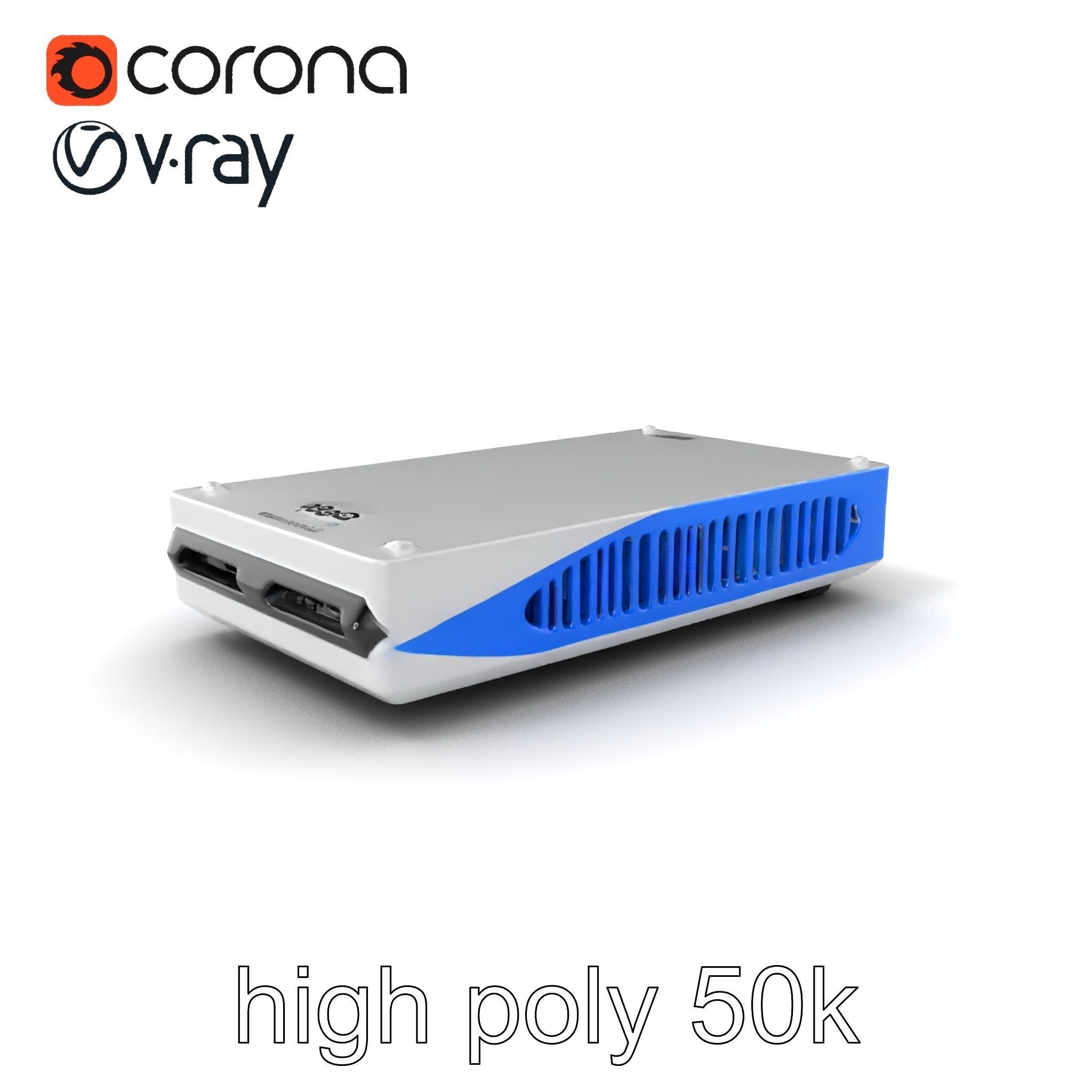 Sleek SSD Drive Anodized Aluminum Model Pack Low-poly 3D model_2