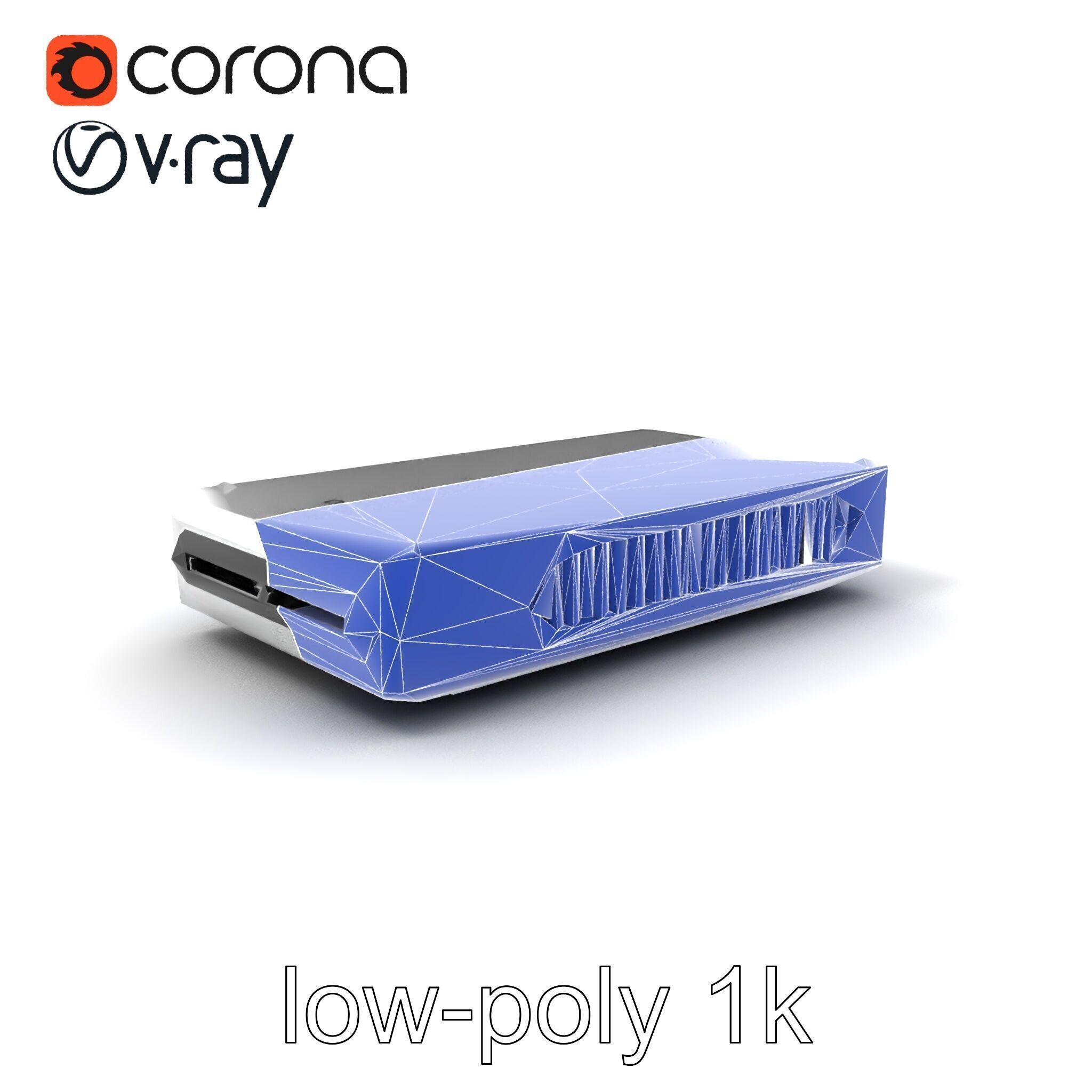 Sleek SSD Drive Anodized Aluminum Model Pack Low-poly 3D model_7