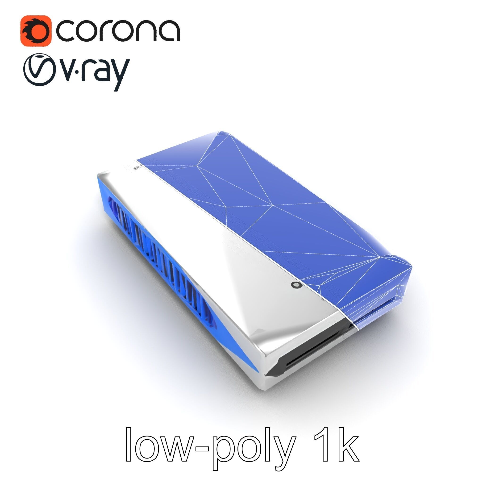 Sleek SSD Drive Anodized Aluminum Model Pack Low-poly 3D model_28