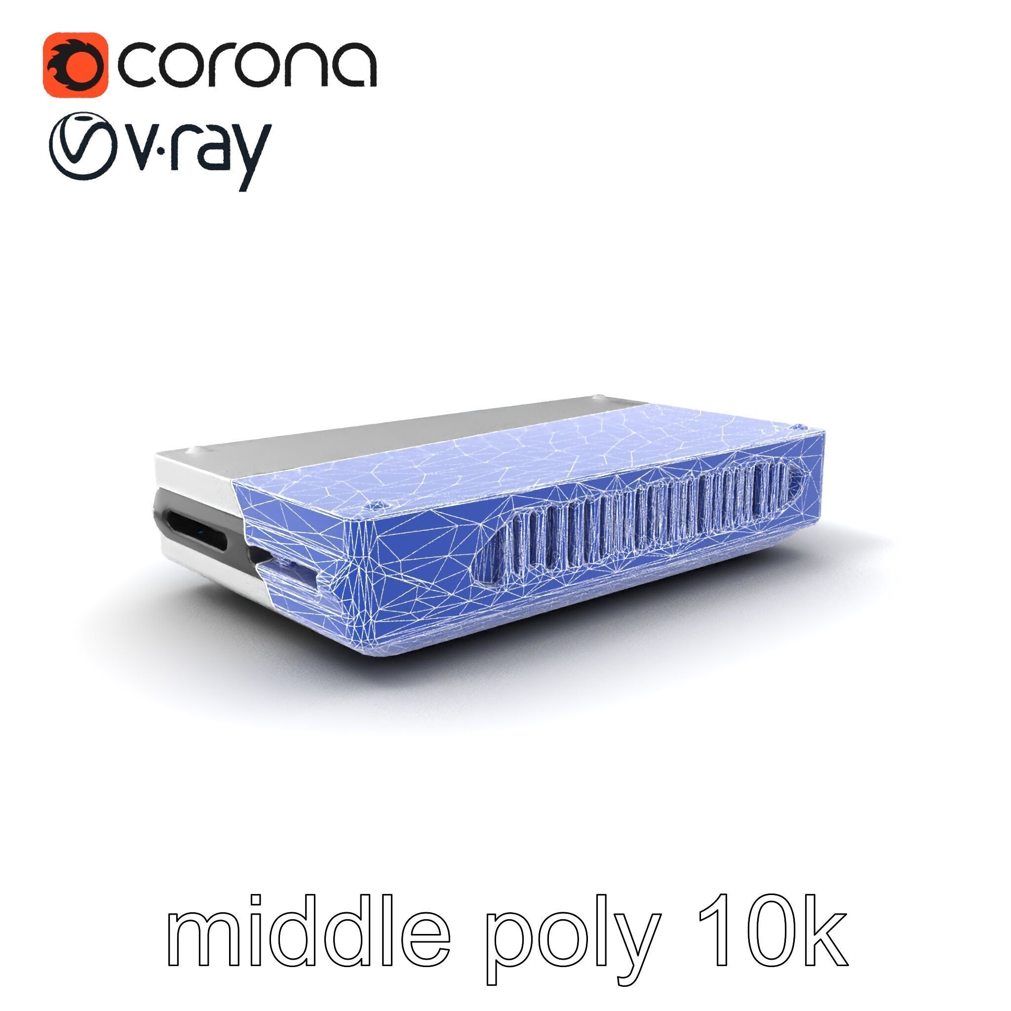 Sleek SSD Drive Anodized Aluminum Model Pack Low-poly 3D model_6