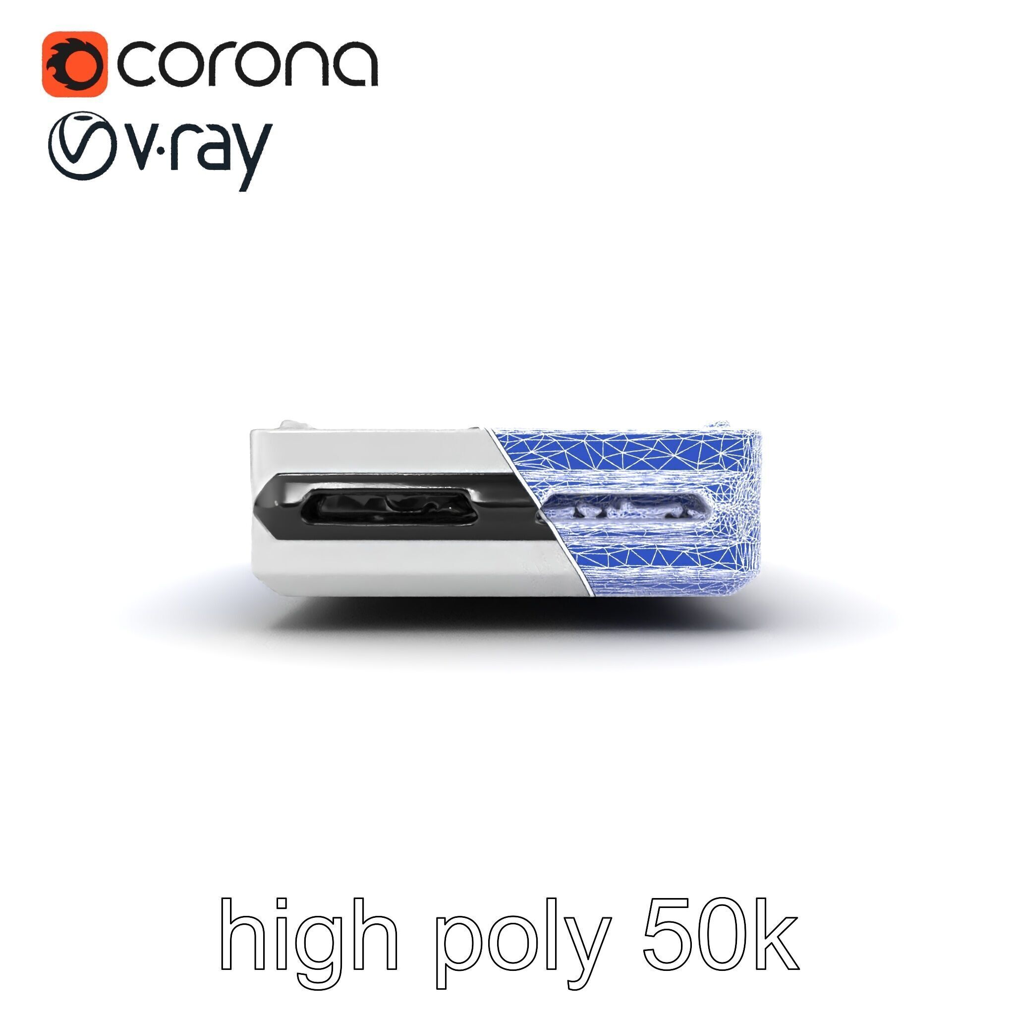 Sleek SSD Drive Anodized Aluminum Model Pack Low-poly 3D model_16