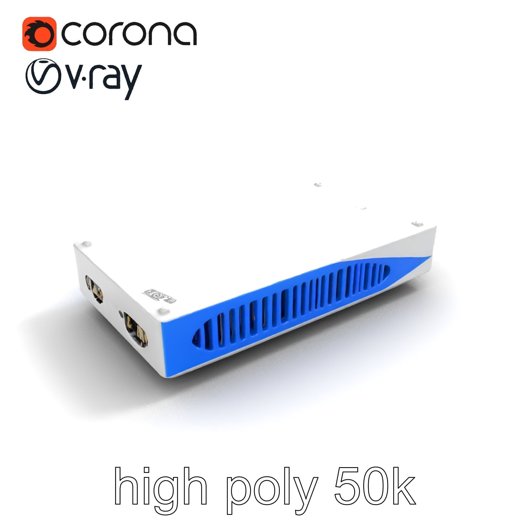 Sleek SSD Drive Anodized Aluminum Model Pack Low-poly 3D model_11