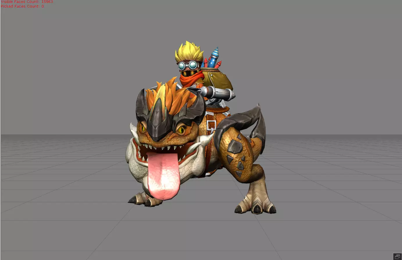 Barats Dino Rider Low-poly 3D model