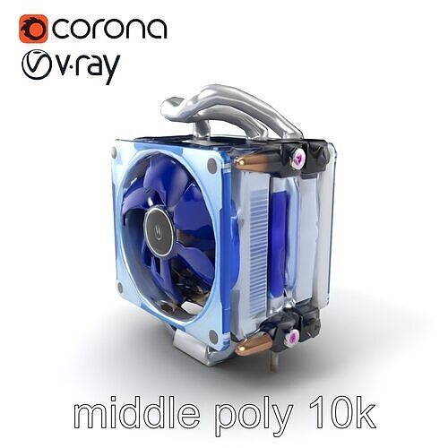 Custom Liquid Cooling Unit with Transparent Tubing model pack Low-poly 3D model