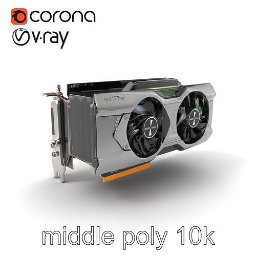Triple-Fan Graphics Card Model Pack Low-poly 3D model