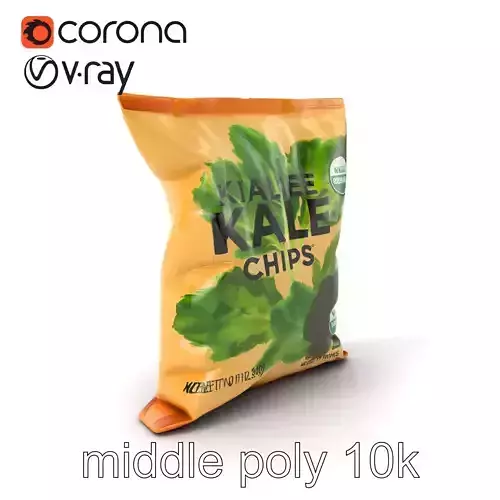 Resealable Kale Chips Pouch model pack Low-poly 3D model