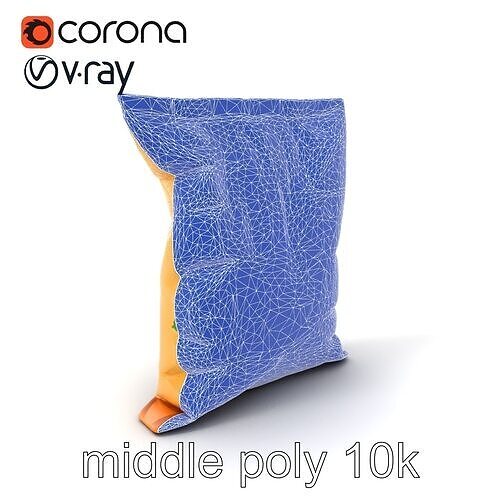 Resealable Kale Chips Pouch model pack Low-poly 3D model 6