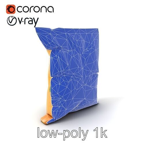 Resealable Kale Chips Pouch model pack Low-poly 3D model 7