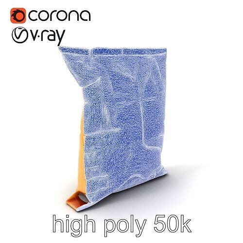 Resealable Kale Chips Pouch model pack Low-poly 3D model 2