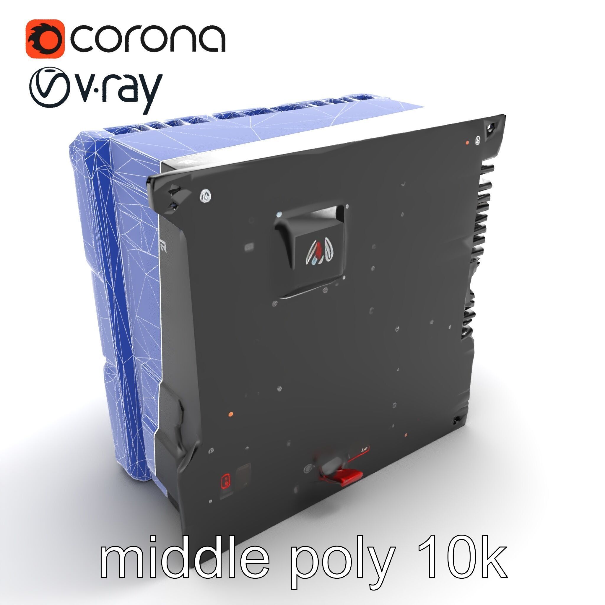 High-Performance CPU with Transparent Casing model pack Low-poly 3D model_10