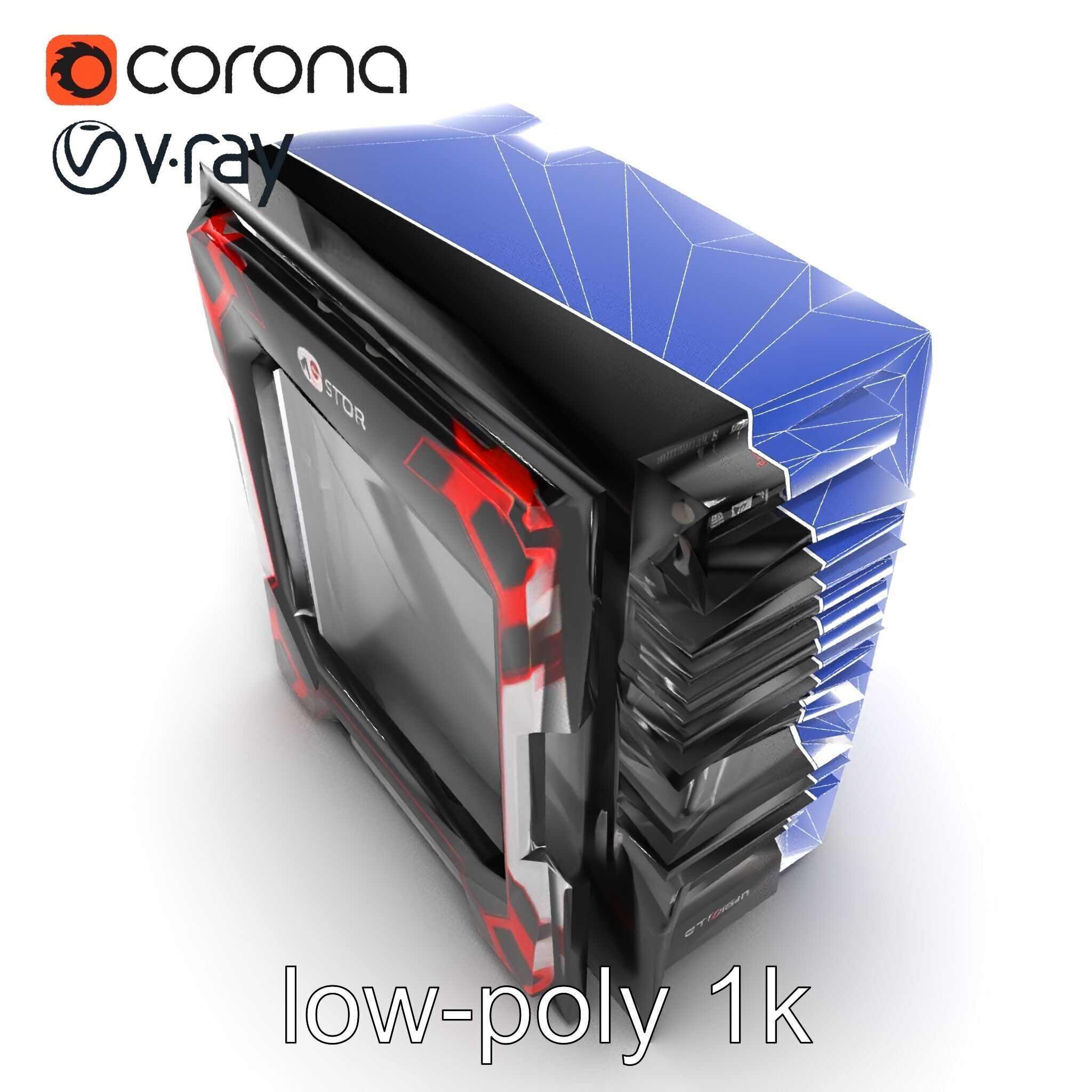 High-Performance CPU with Transparent Casing model pack Low-poly 3D model_27