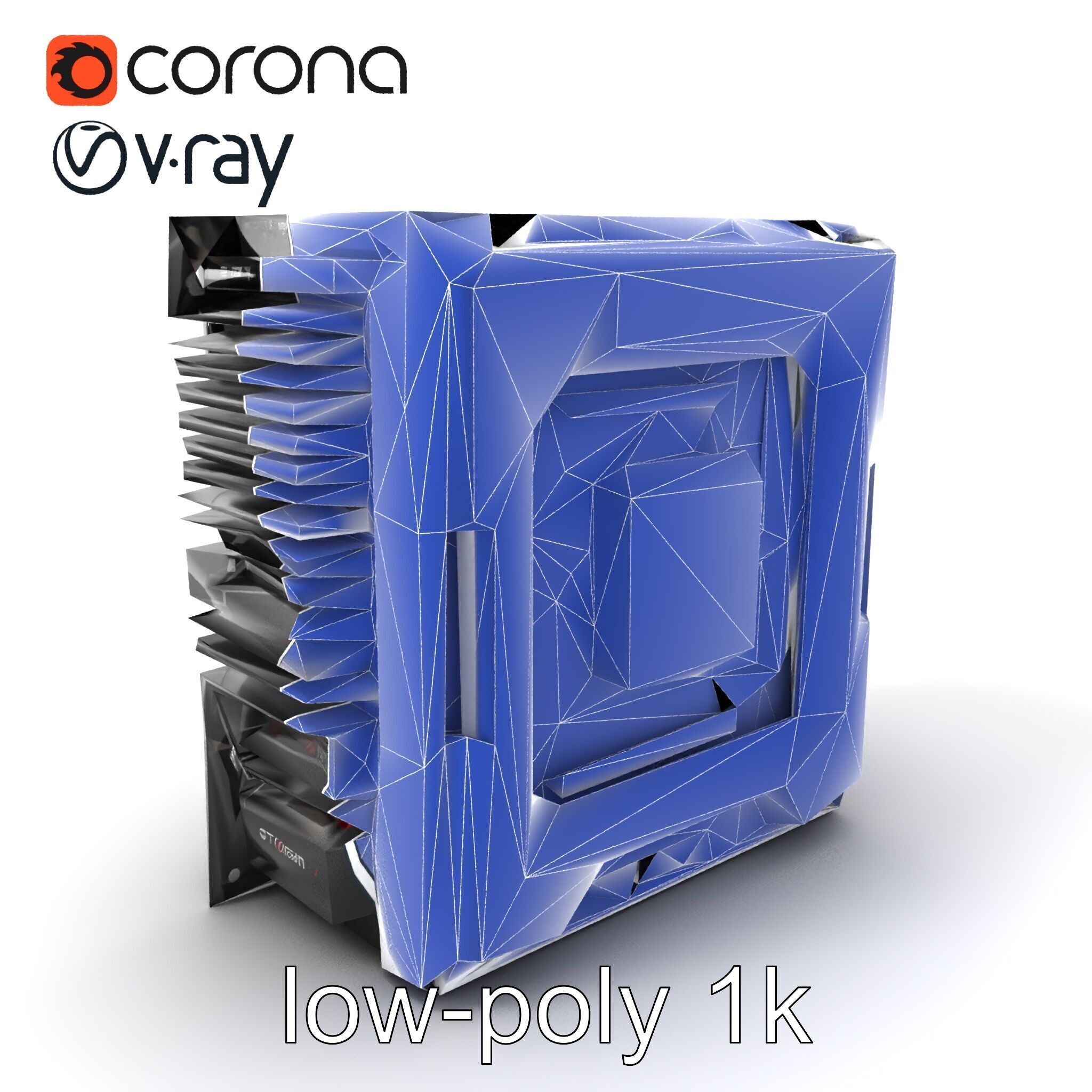 High-Performance CPU with Transparent Casing model pack Low-poly 3D model_6
