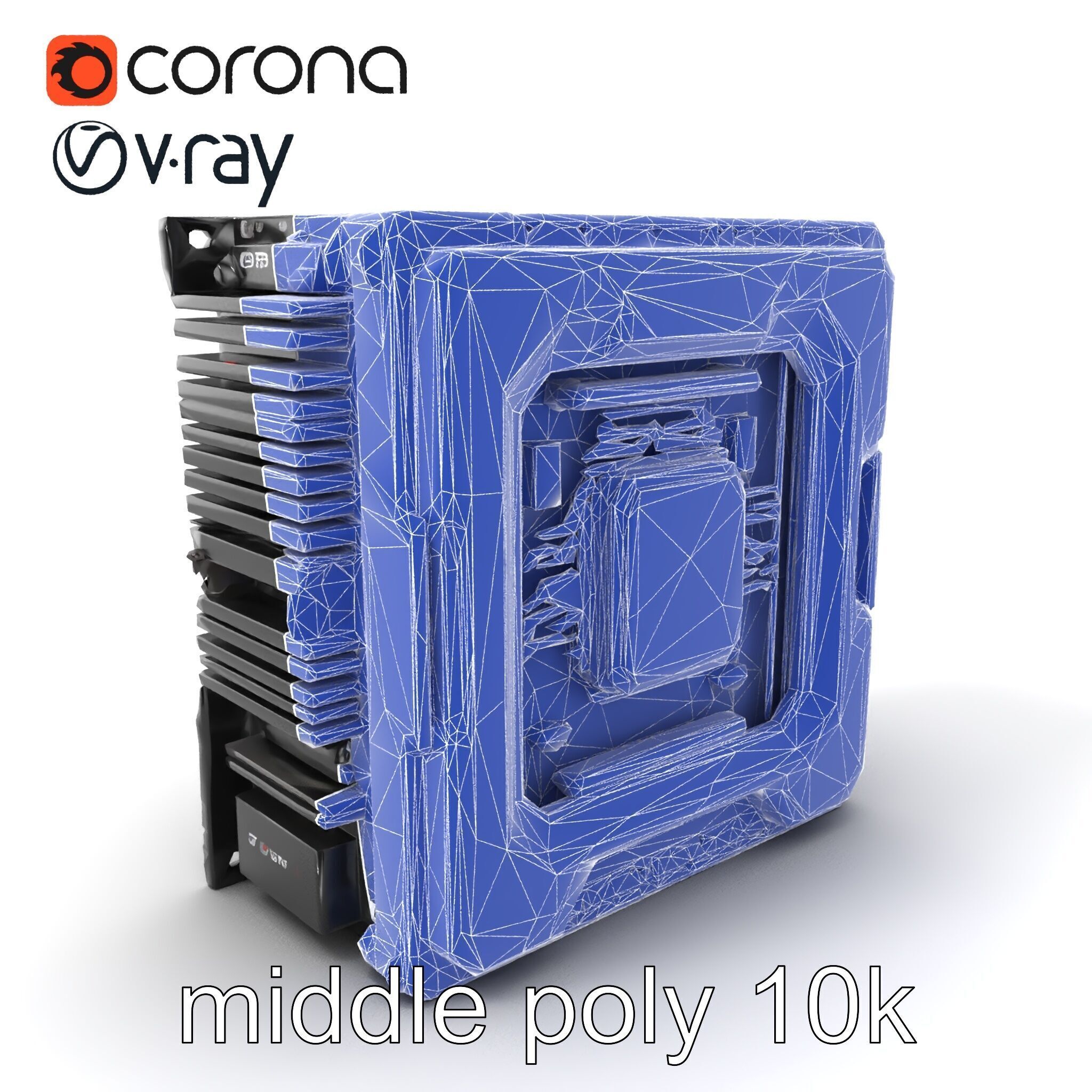 High-Performance CPU with Transparent Casing model pack Low-poly 3D model_5