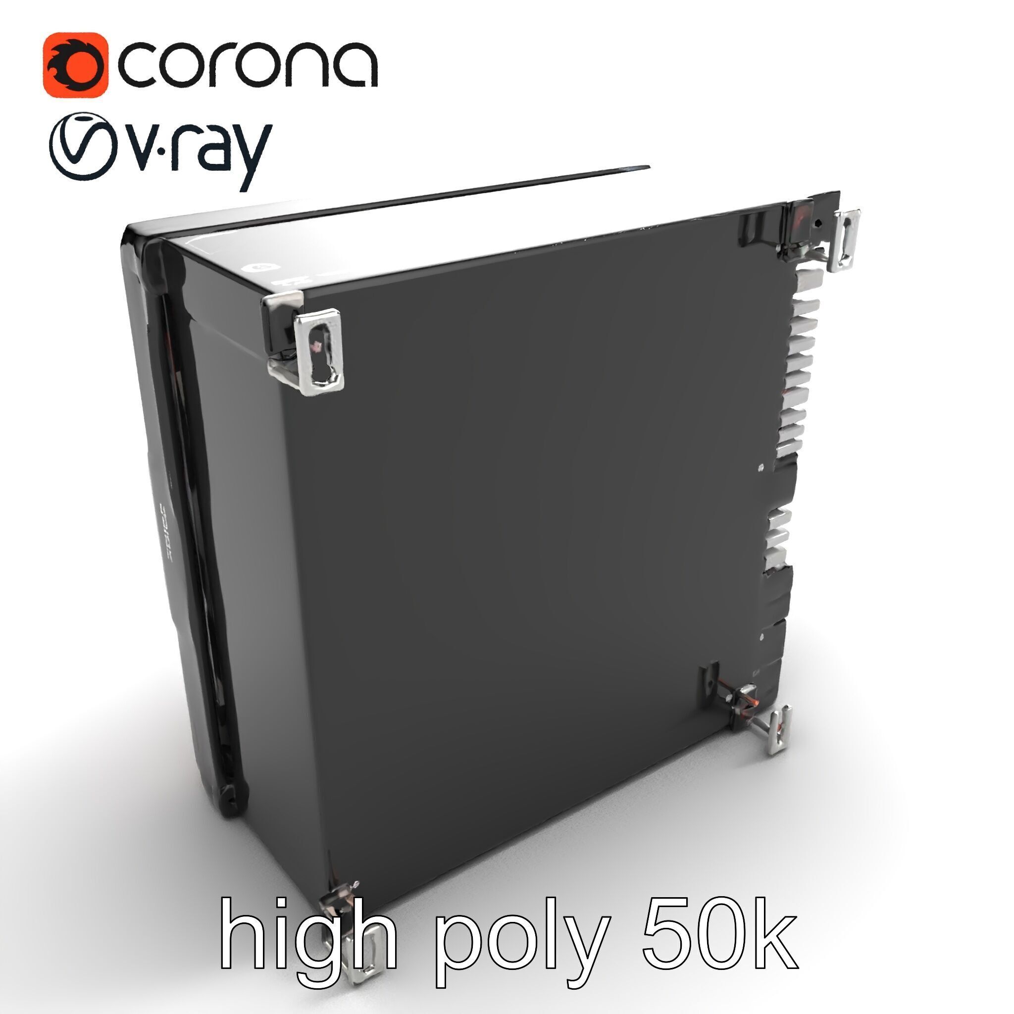 High-Performance CPU with Transparent Casing model pack Low-poly 3D model_9