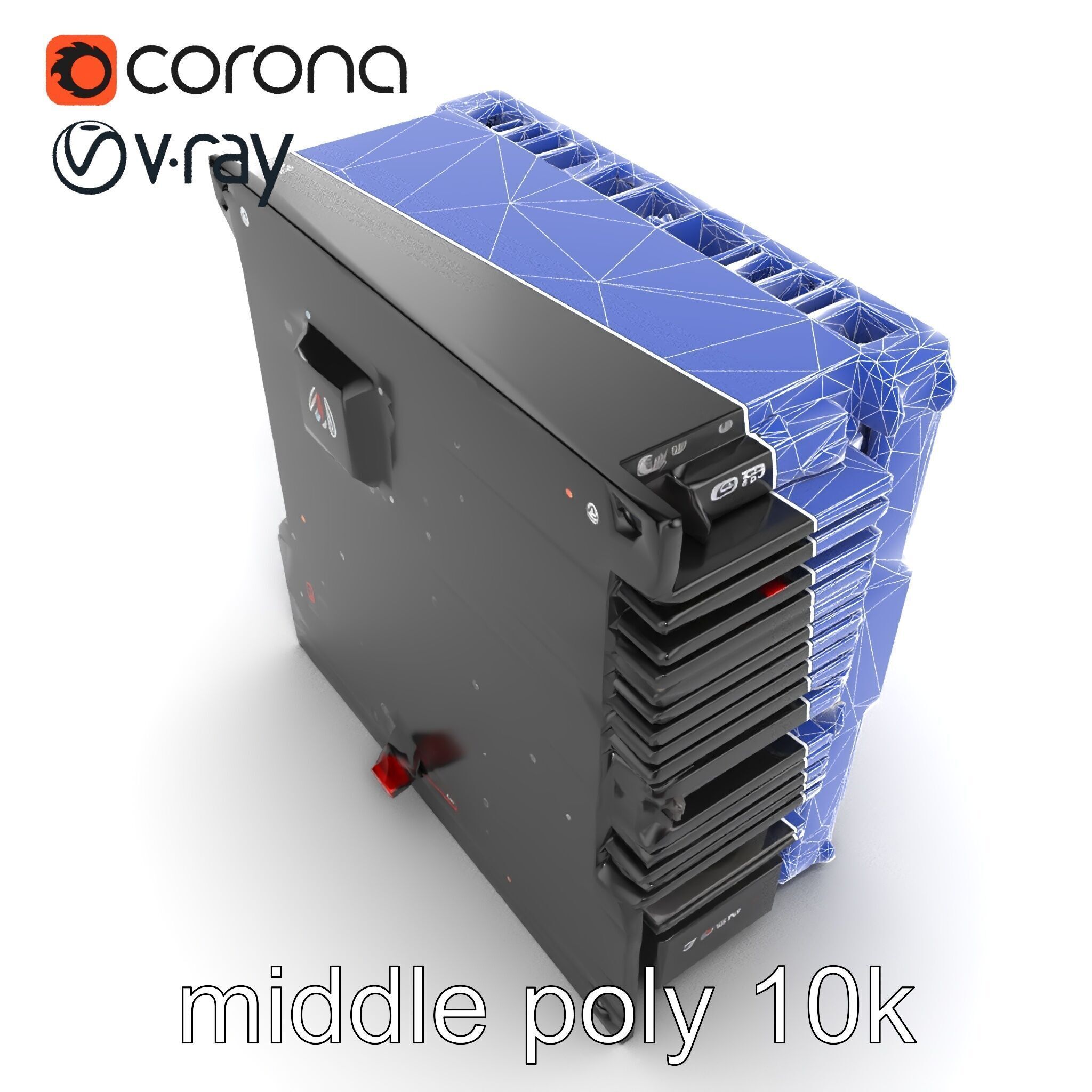 High-Performance CPU with Transparent Casing model pack Low-poly 3D model_11