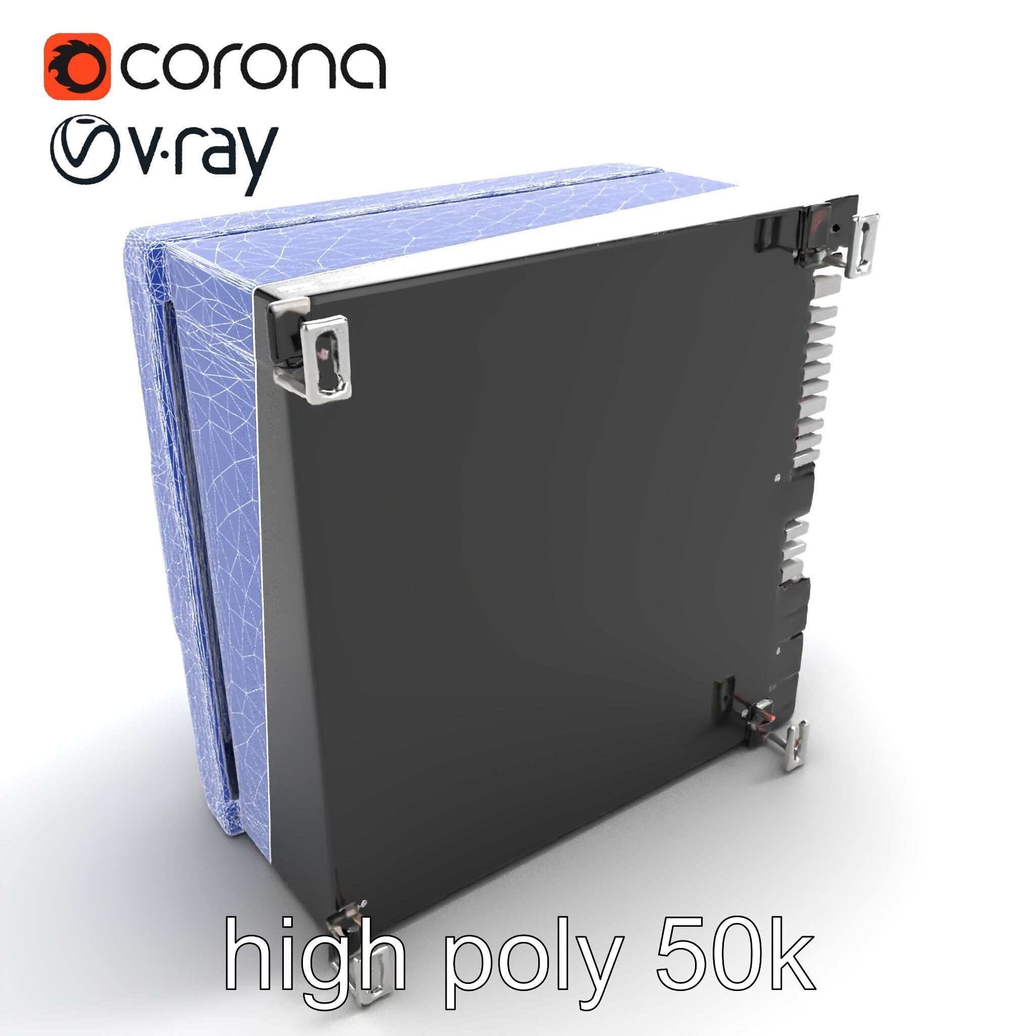 High-Performance CPU with Transparent Casing model pack Low-poly 3D model_20