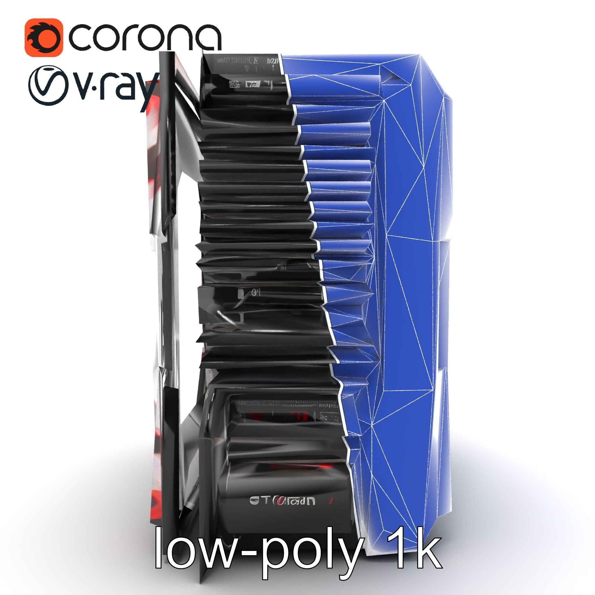 High-Performance CPU with Transparent Casing model pack Low-poly 3D model_30