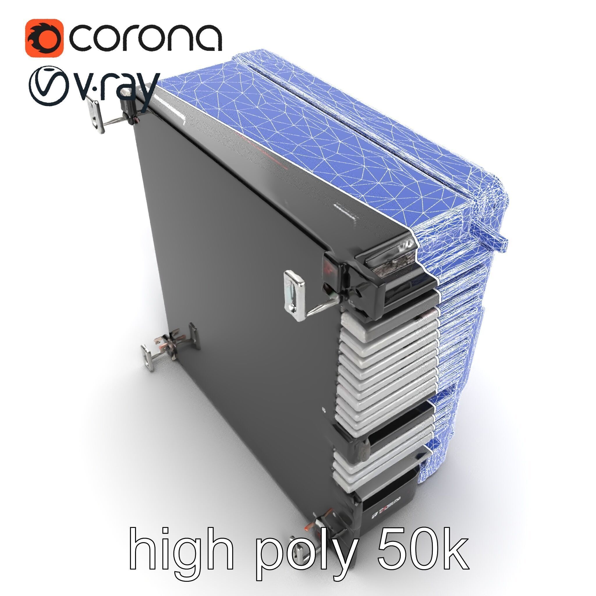 High-Performance CPU with Transparent Casing model pack Low-poly 3D model_24