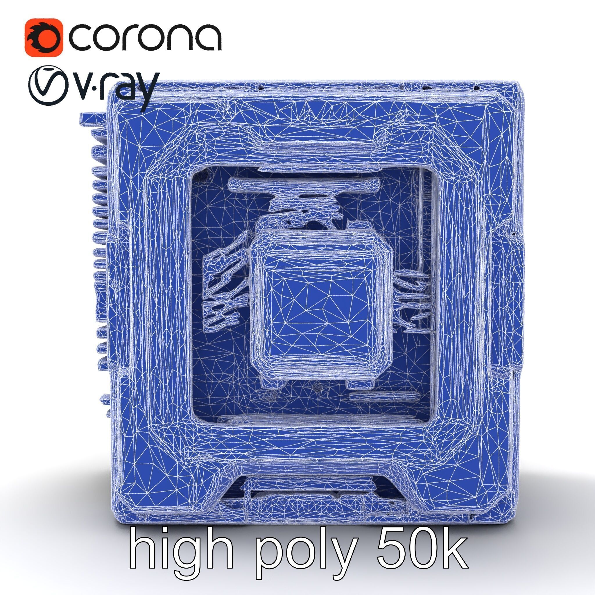 High-Performance CPU with Transparent Casing model pack Low-poly 3D model_26