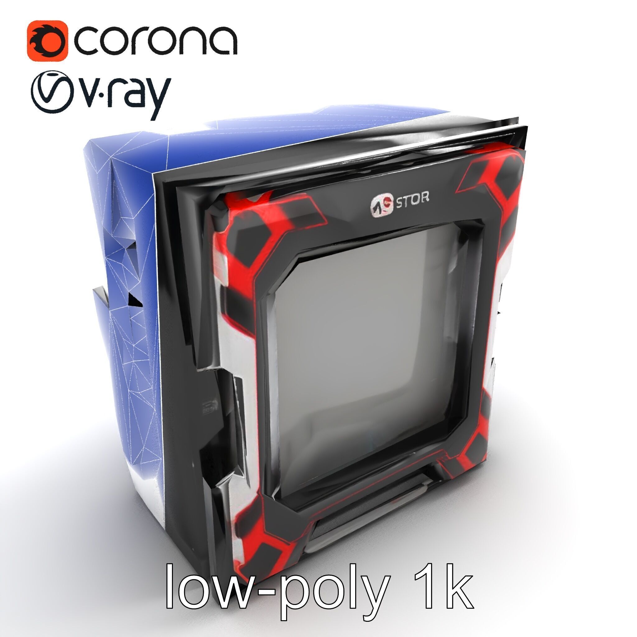 High-Performance CPU with Transparent Casing model pack Low-poly 3D model_13