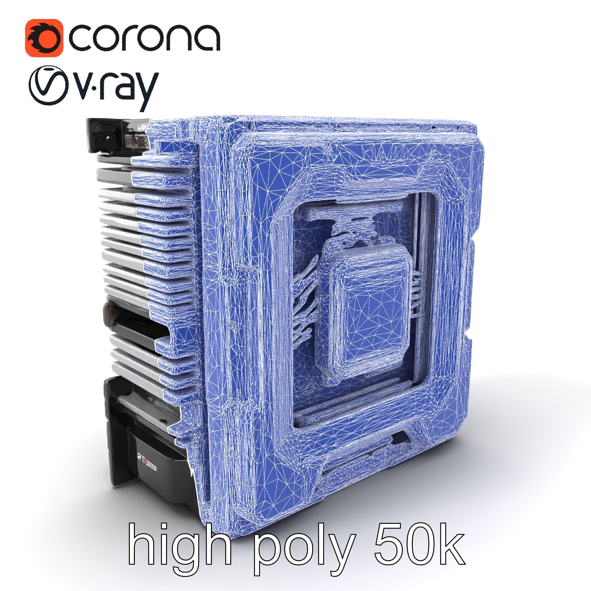 High-Performance CPU with Transparent Casing model pack Low-poly 3D model_1
