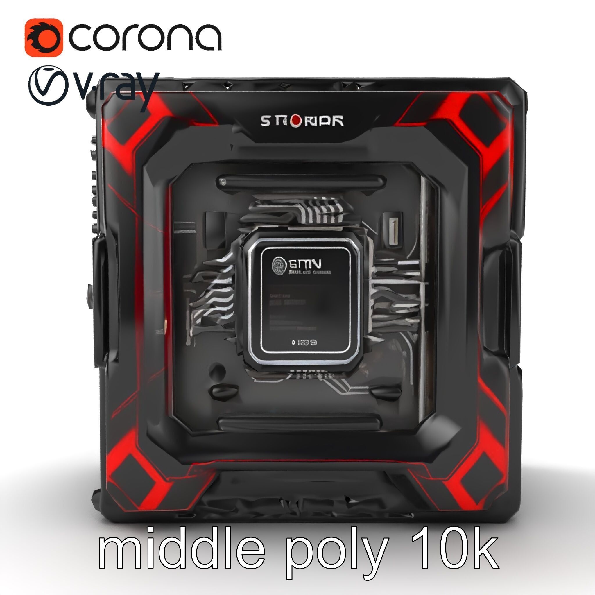 High-Performance CPU with Transparent Casing model pack Low-poly 3D model_21