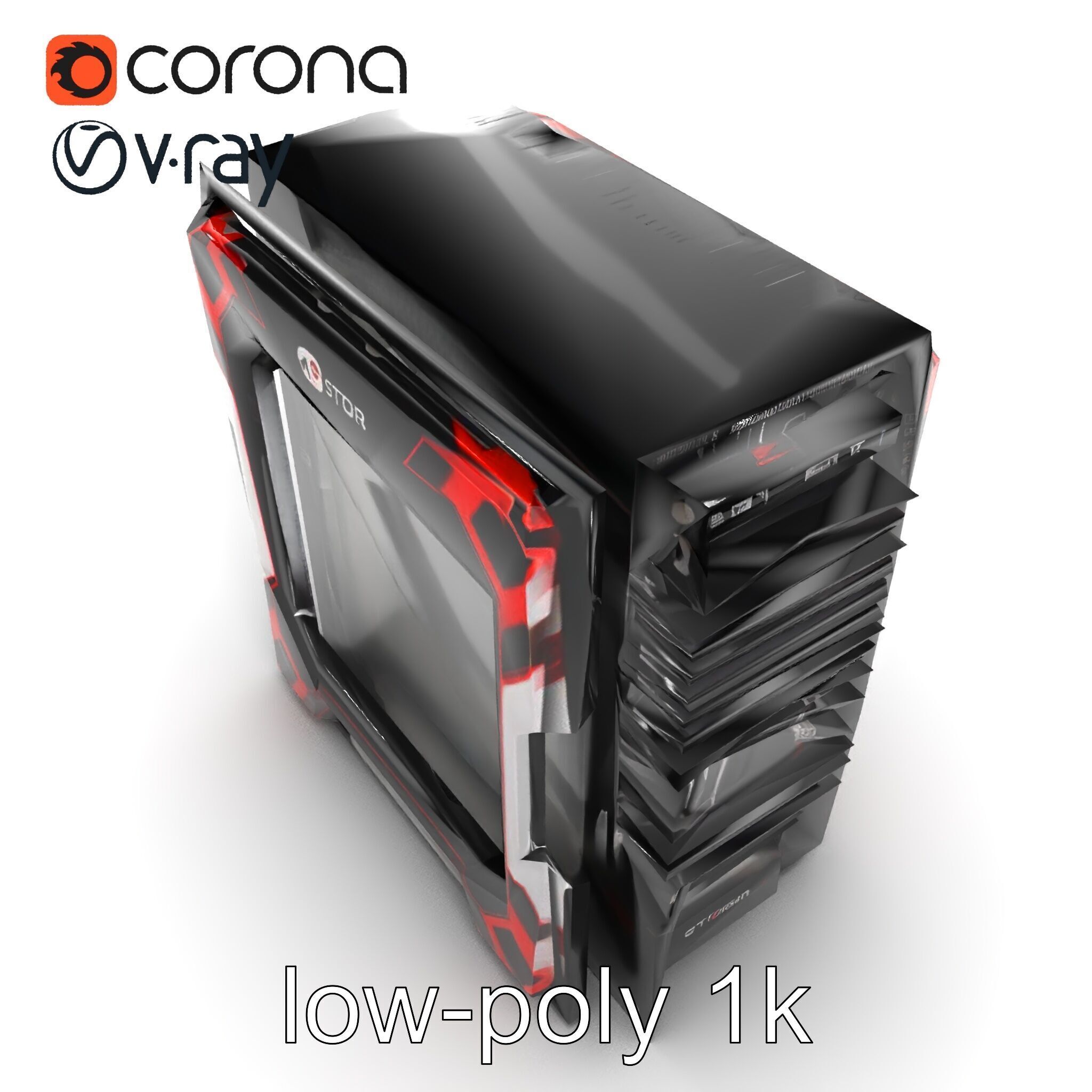 High-Performance CPU with Transparent Casing model pack Low-poly 3D model_22