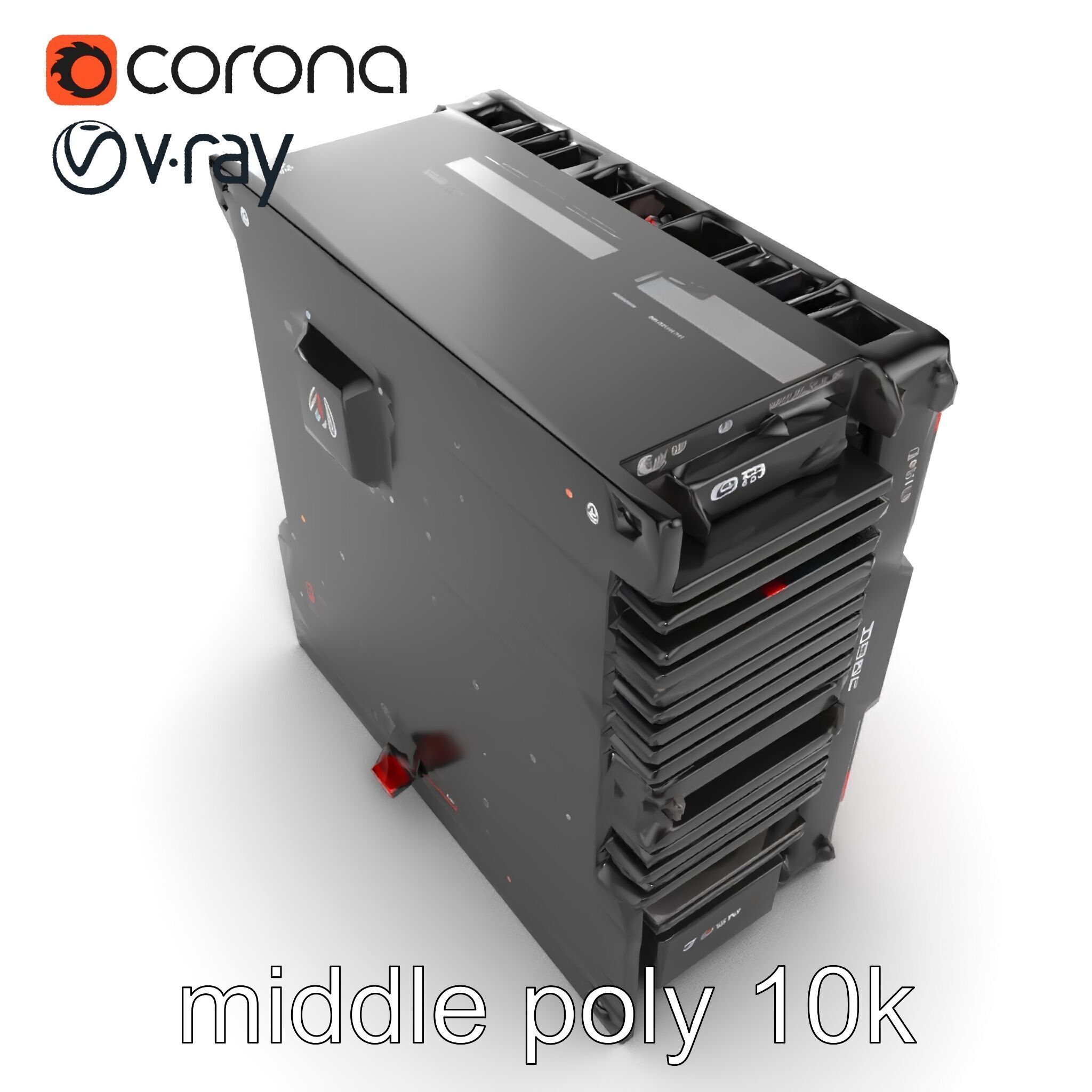 High-Performance CPU with Transparent Casing model pack Low-poly 3D model_19