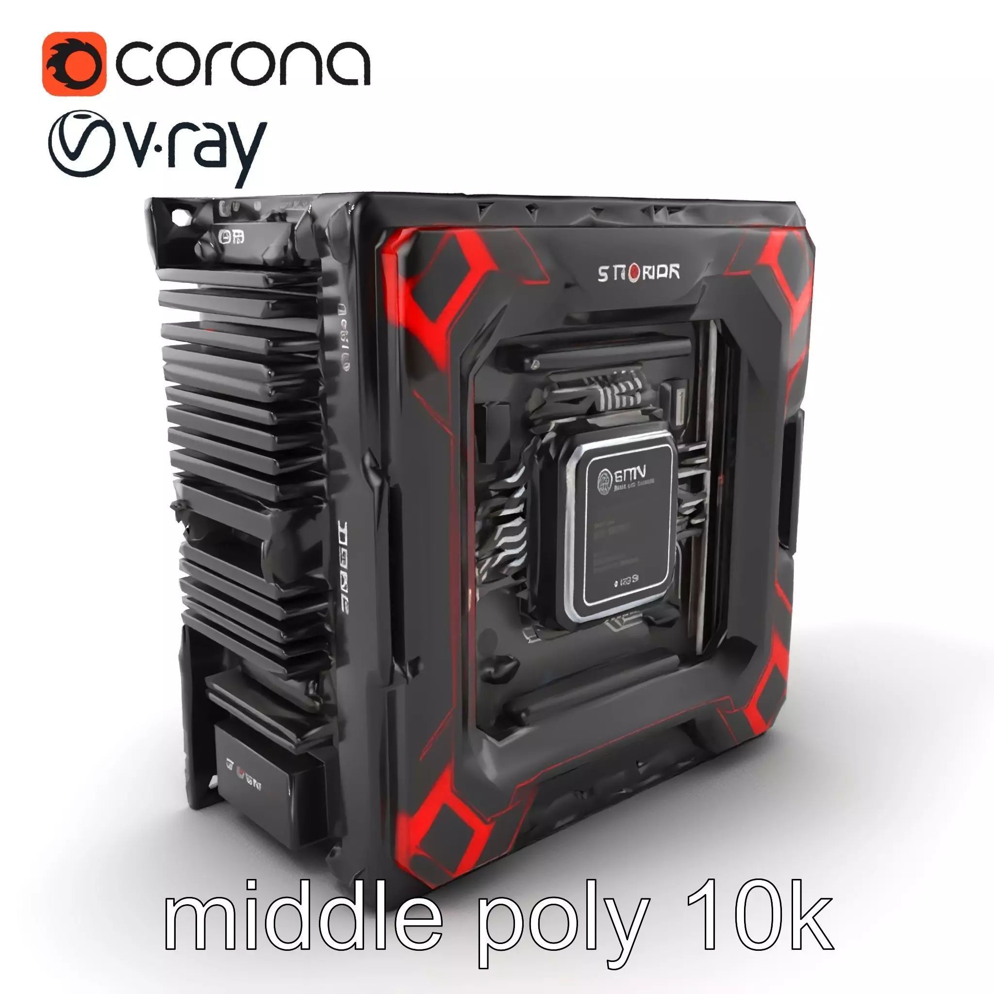 High-Performance CPU with Transparent Casing model pack Low-poly 3D model_0