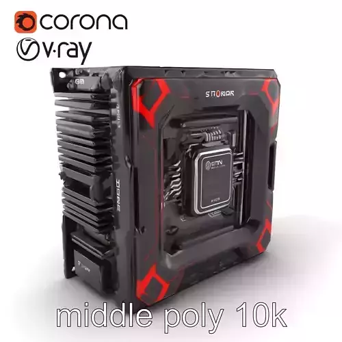 High-Performance CPU with Transparent Casing model pack Low-poly 3D model