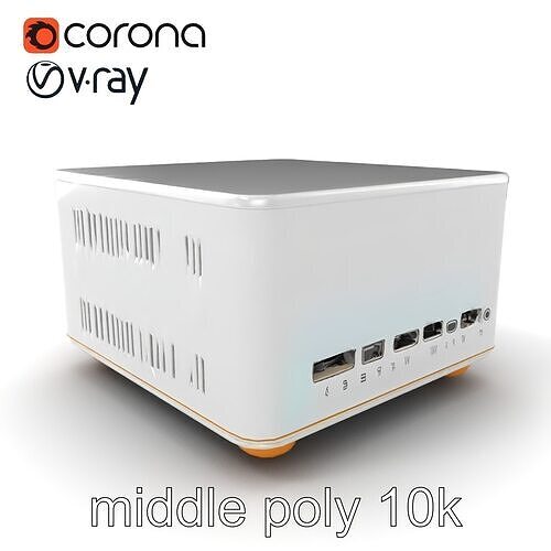 White Mini ITX Budget-Friendly PC Case model pack Low-poly 3D model