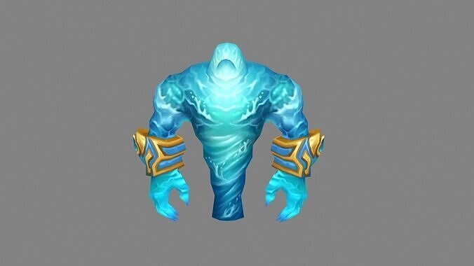 Cartoon Water Monster - Water Elemental - Summoned Creature Low-poly 3D model