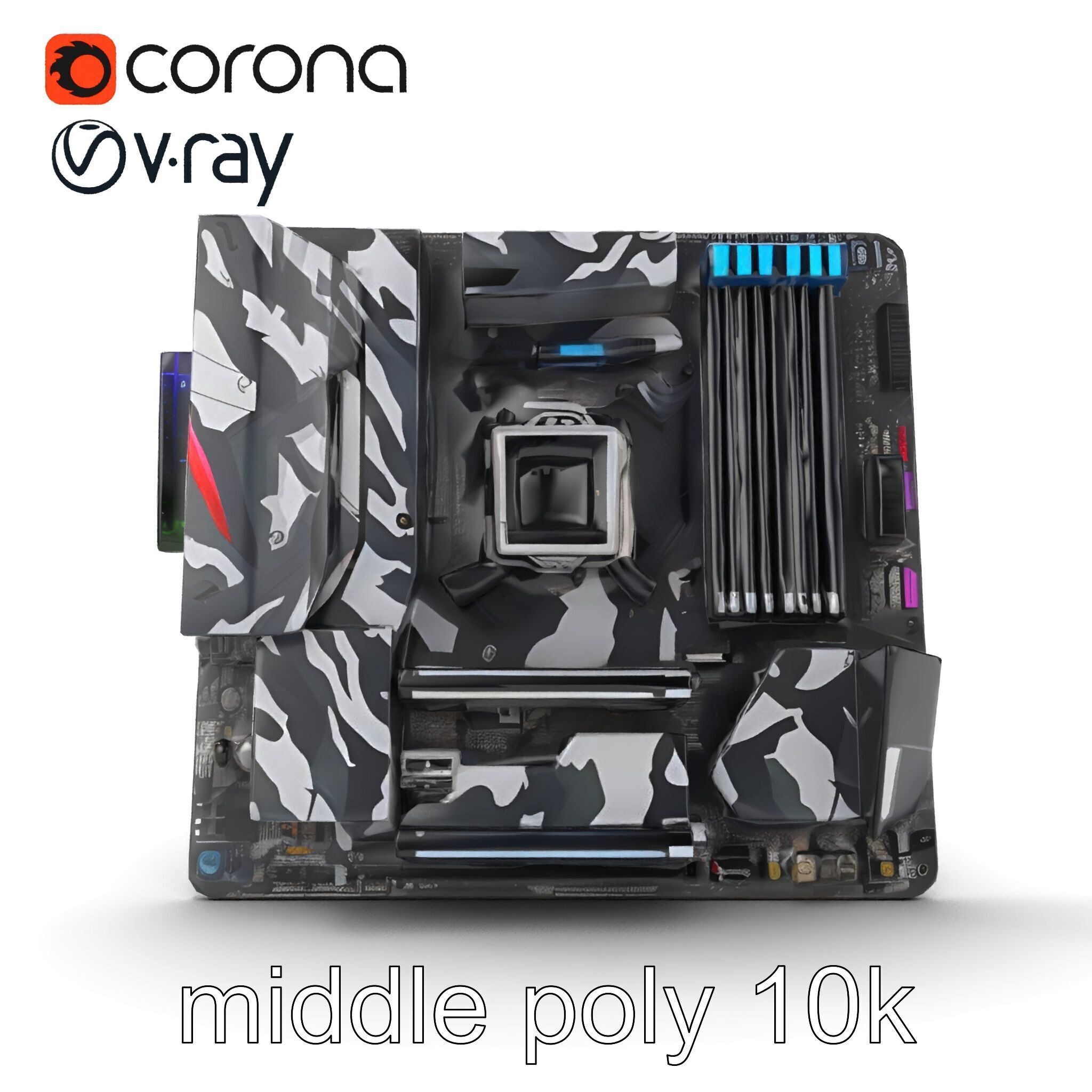 Mainstream ATX Digital Camouflage RGB model pack Low-poly 3D model_23