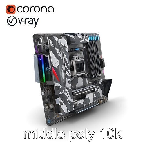 Mainstream ATX Digital Camouflage RGB model pack Low-poly 3D model