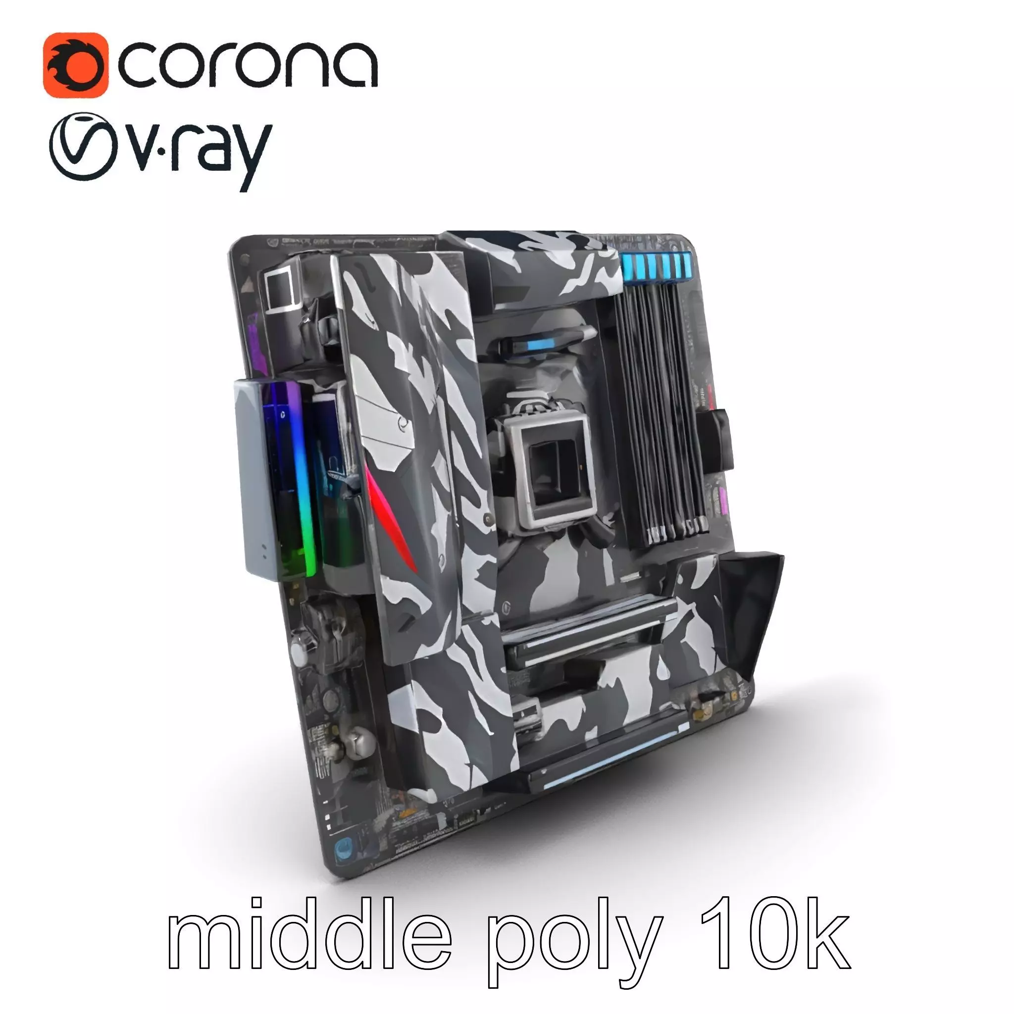 Mainstream ATX Digital Camouflage RGB model pack Low-poly 3D model_0