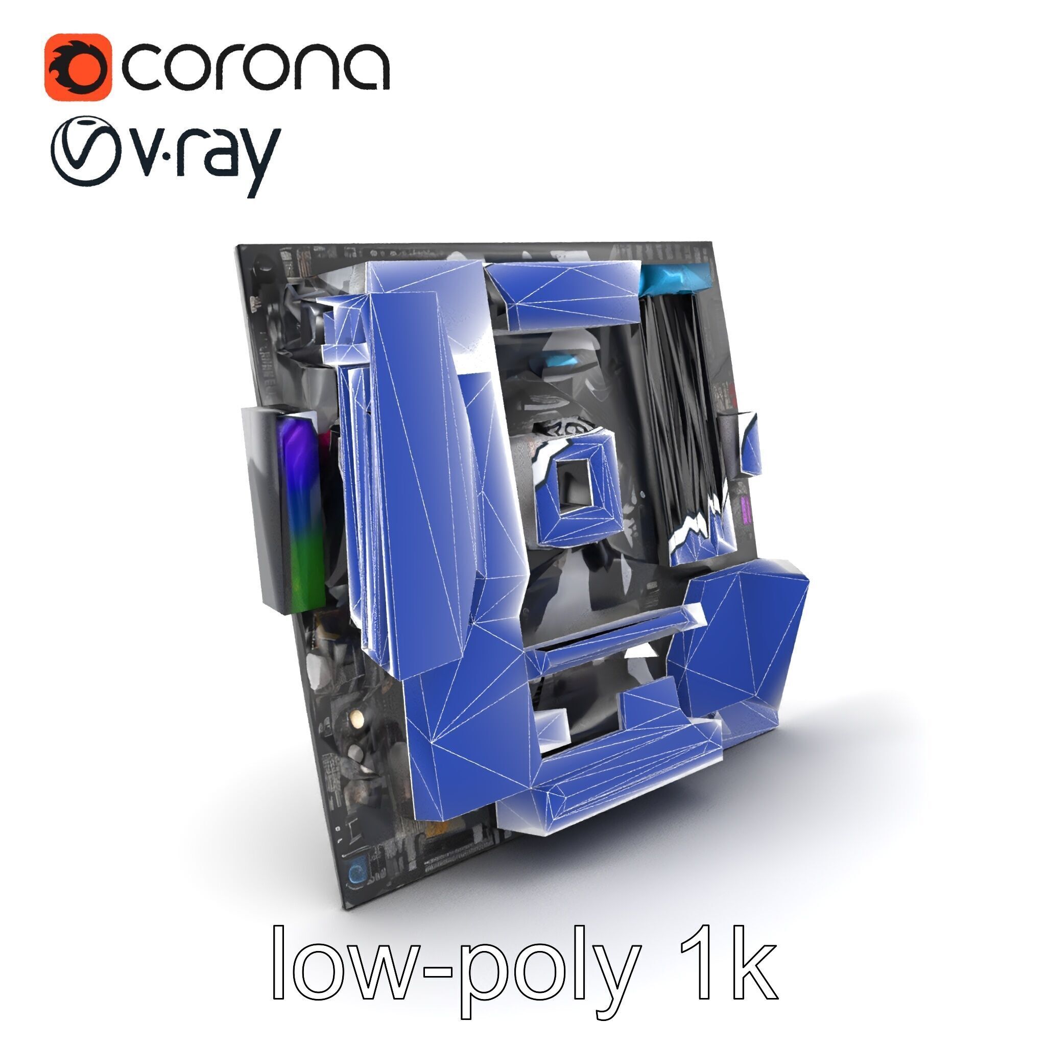 Mainstream ATX Digital Camouflage RGB model pack Low-poly 3D model_7