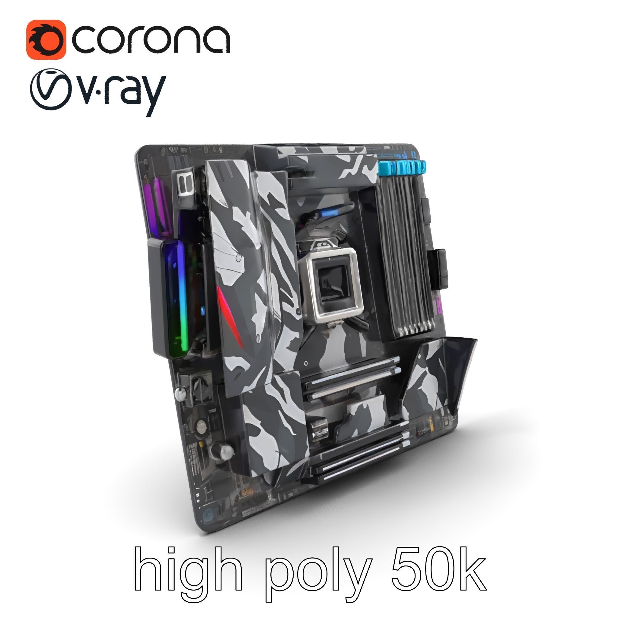 Mainstream ATX Digital Camouflage RGB model pack Low-poly 3D model_2